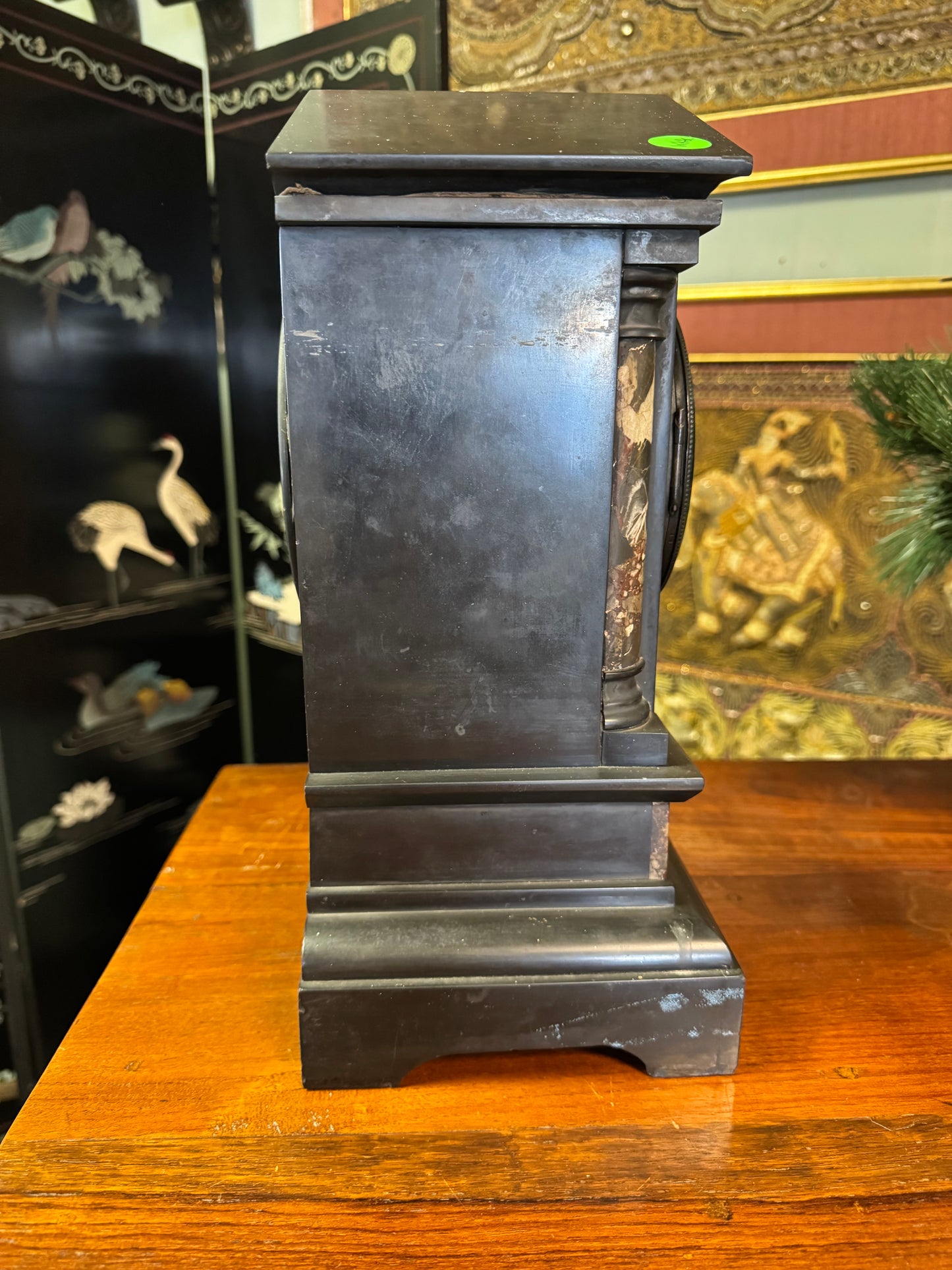 Antique French Marble And Slate Mantel Clock