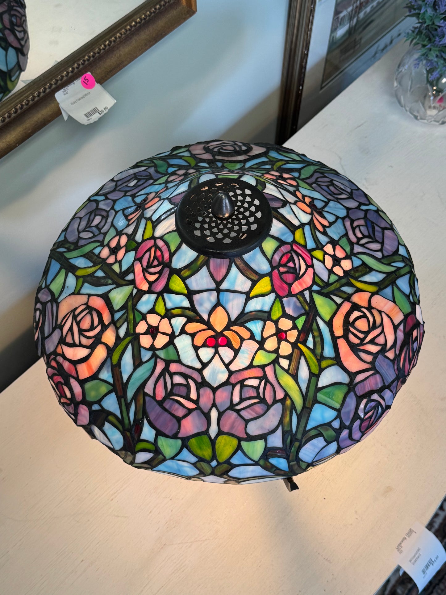 Rose Stained Glass Lamp