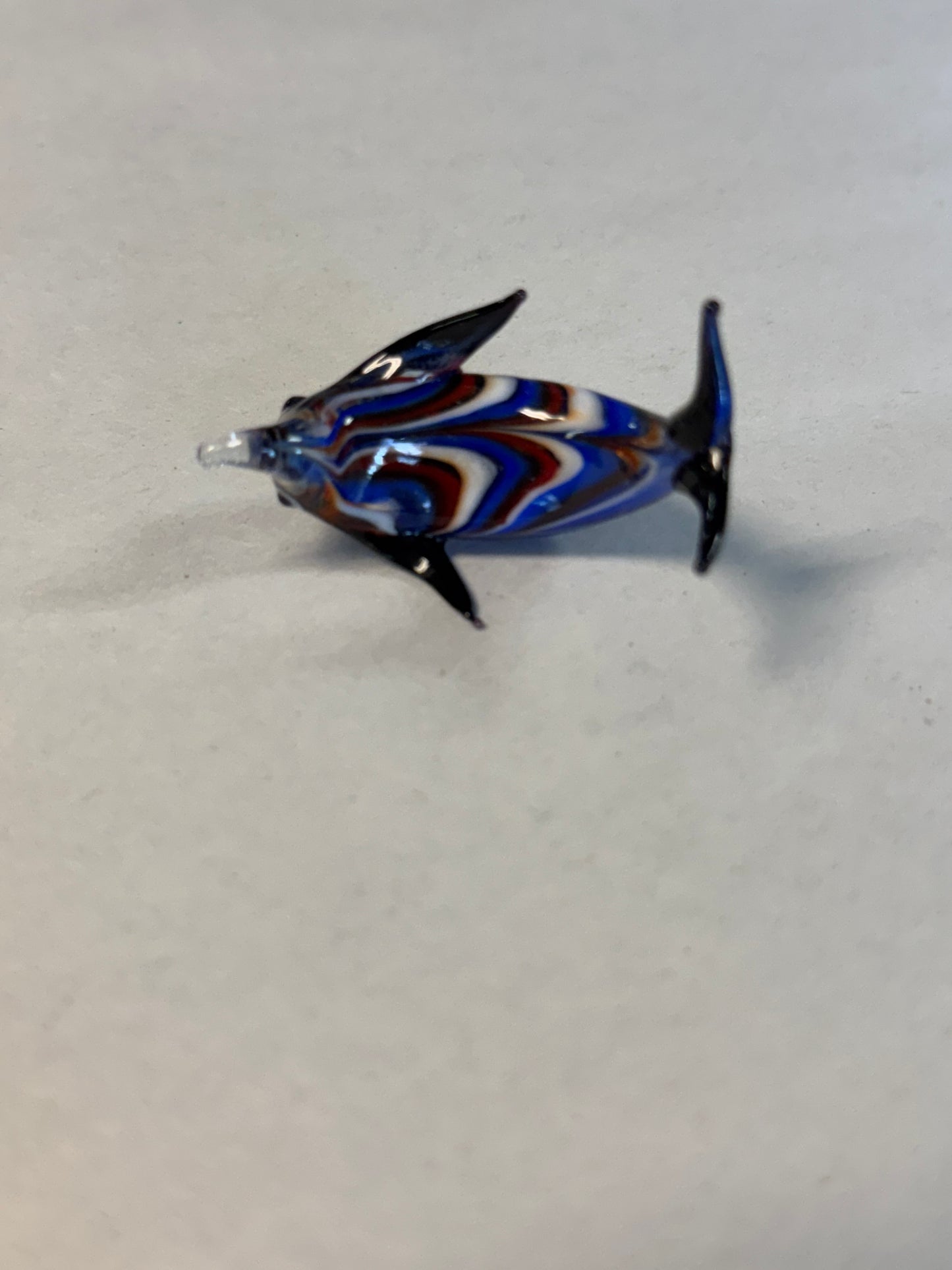 Set of Four Hand-Blown Miniature Art Glass Dolphins