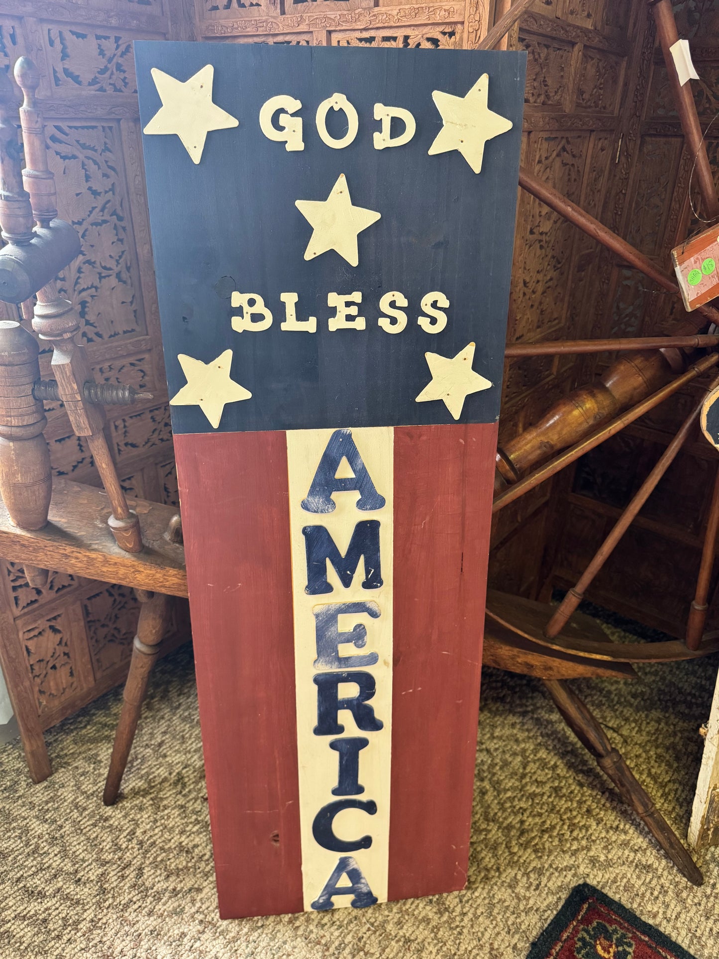 Wooden "God Bless America" Sign