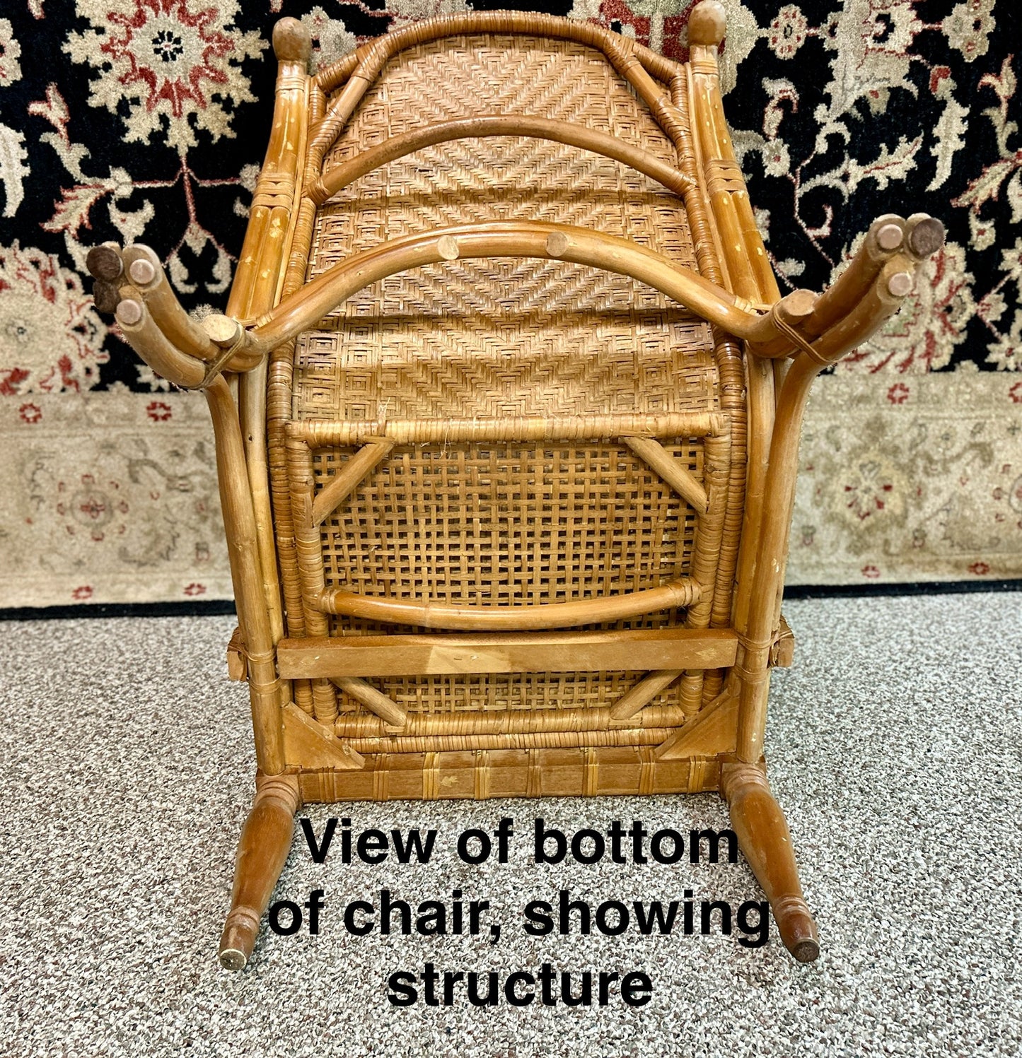 Beautiful, Vintage Bamboo and Wicker Accent Chair, 33" Tall x 26" Wide