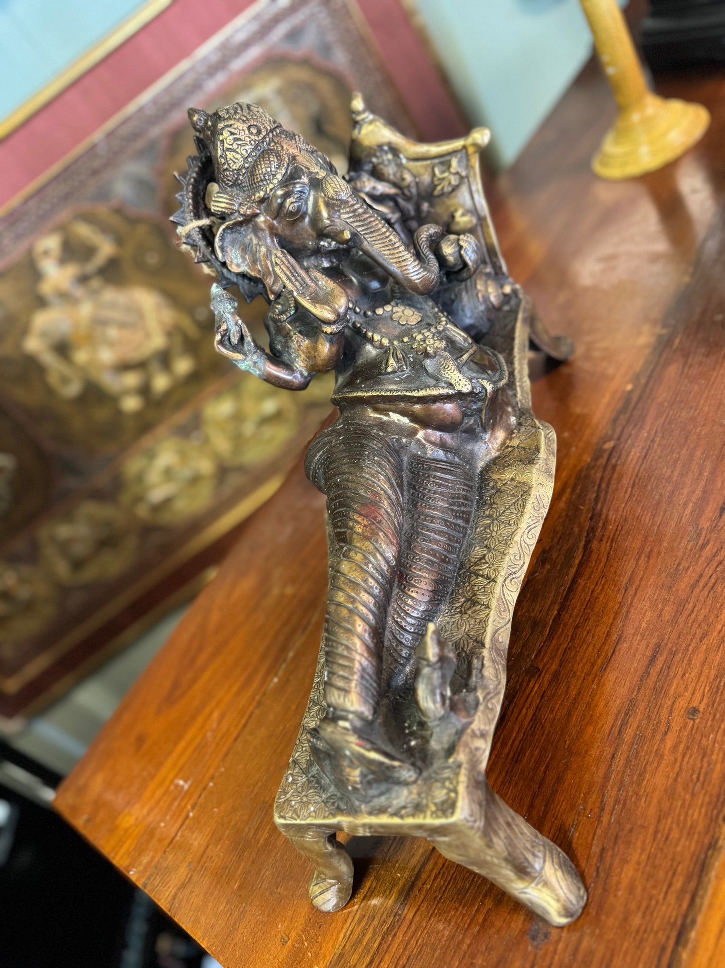 Ganesha Elephant Bronze and Brass Sculpture