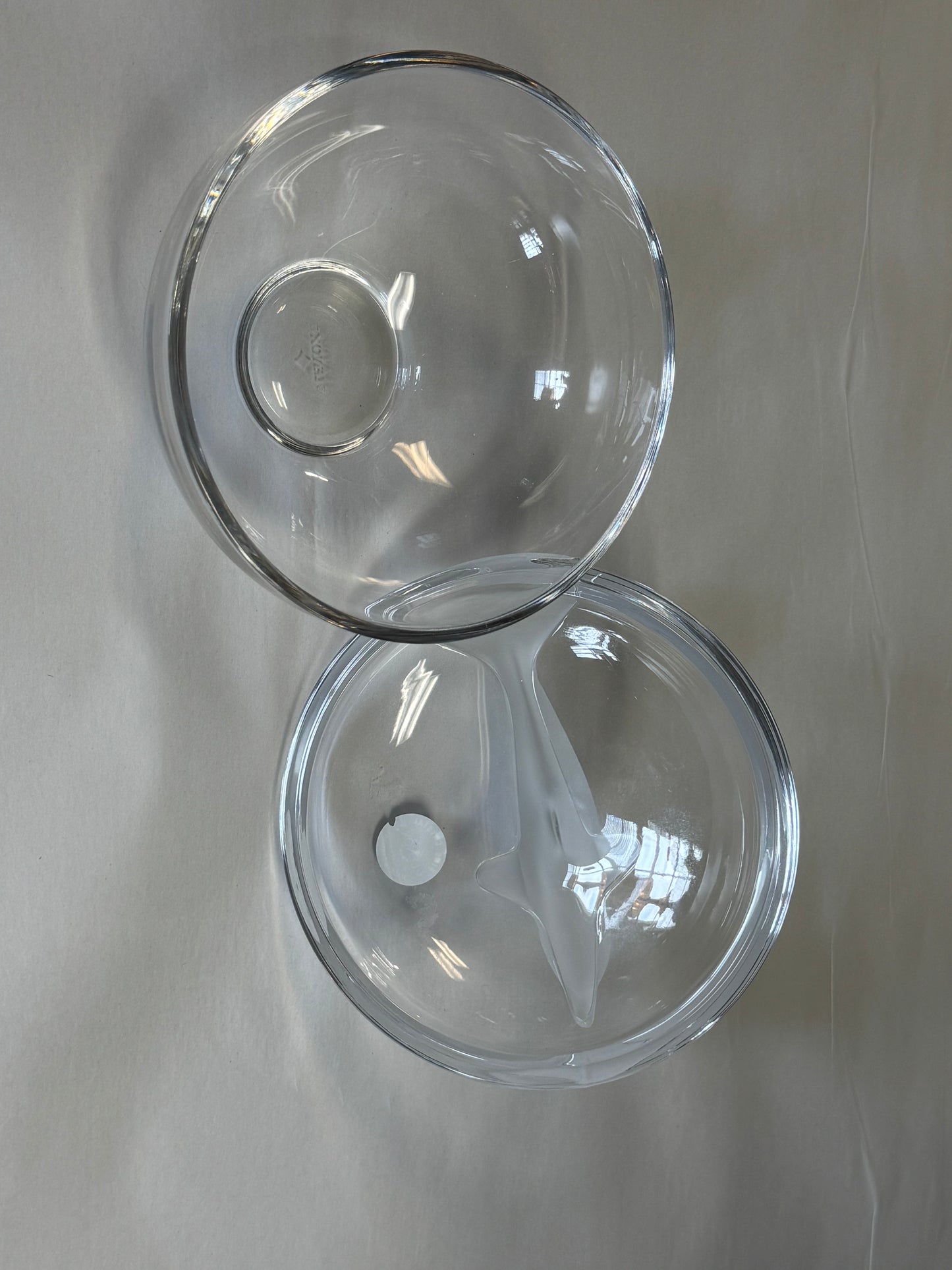 Crystal Lenox Trinket Dish With Frosted Dolphin Lid