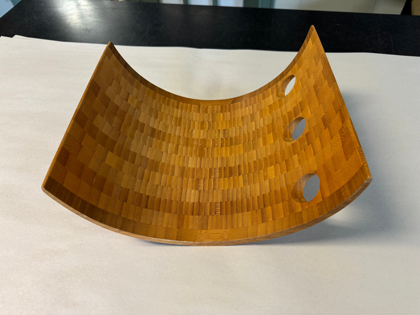 Modern Curved Bamboo Wine Rack