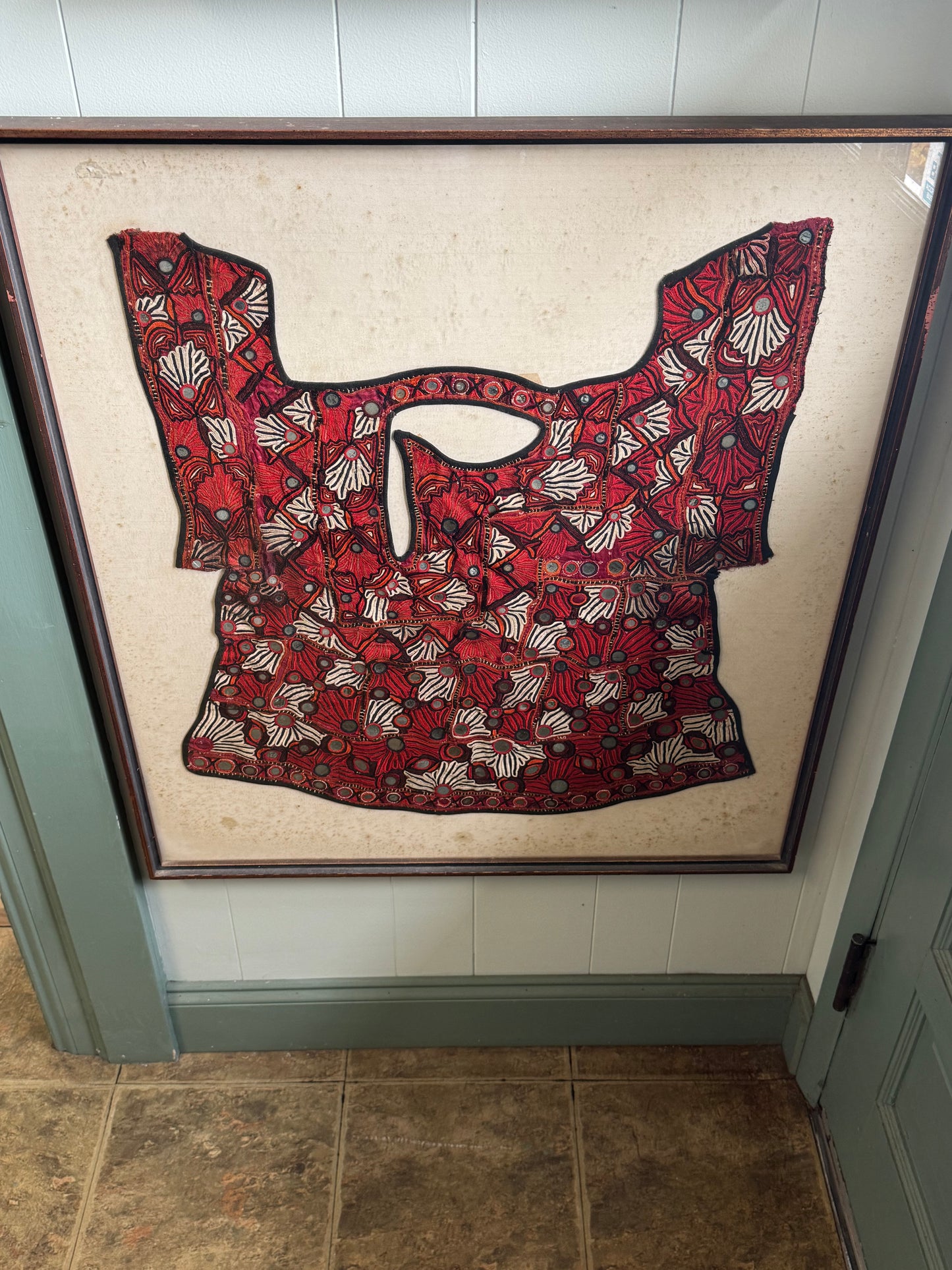 Framed Traditional Baluchi Embroidery From Pakistan