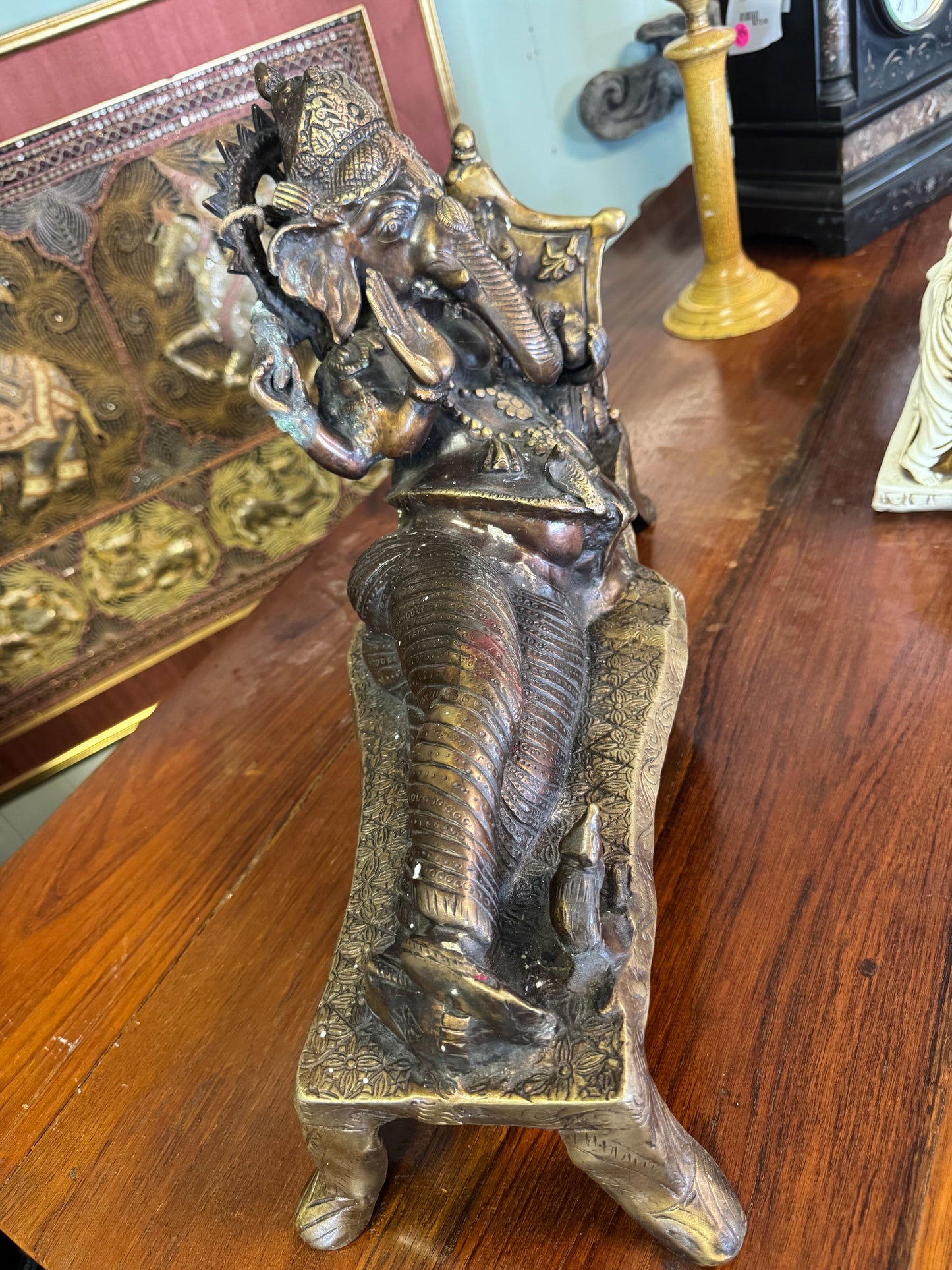 Ganesha Elephant Bronze and Brass Sculpture