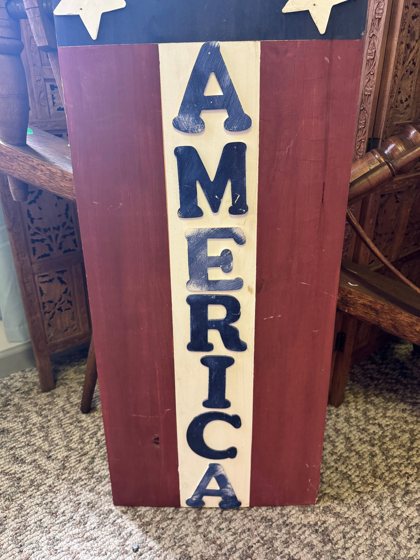 Wooden "God Bless America" Sign