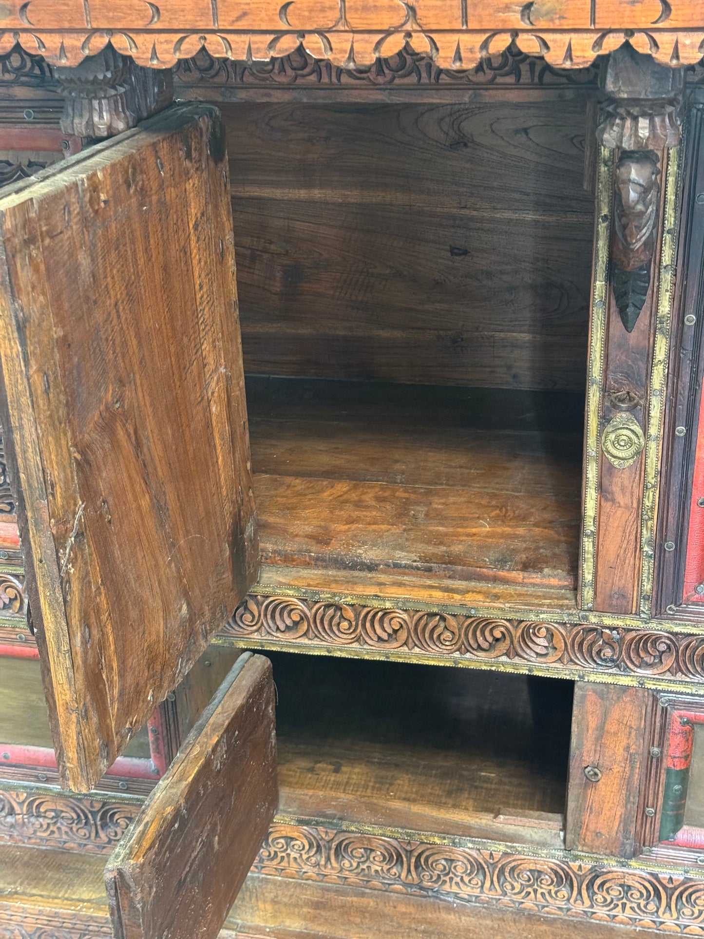 Finely Carved Antique Indian Wedding Chest