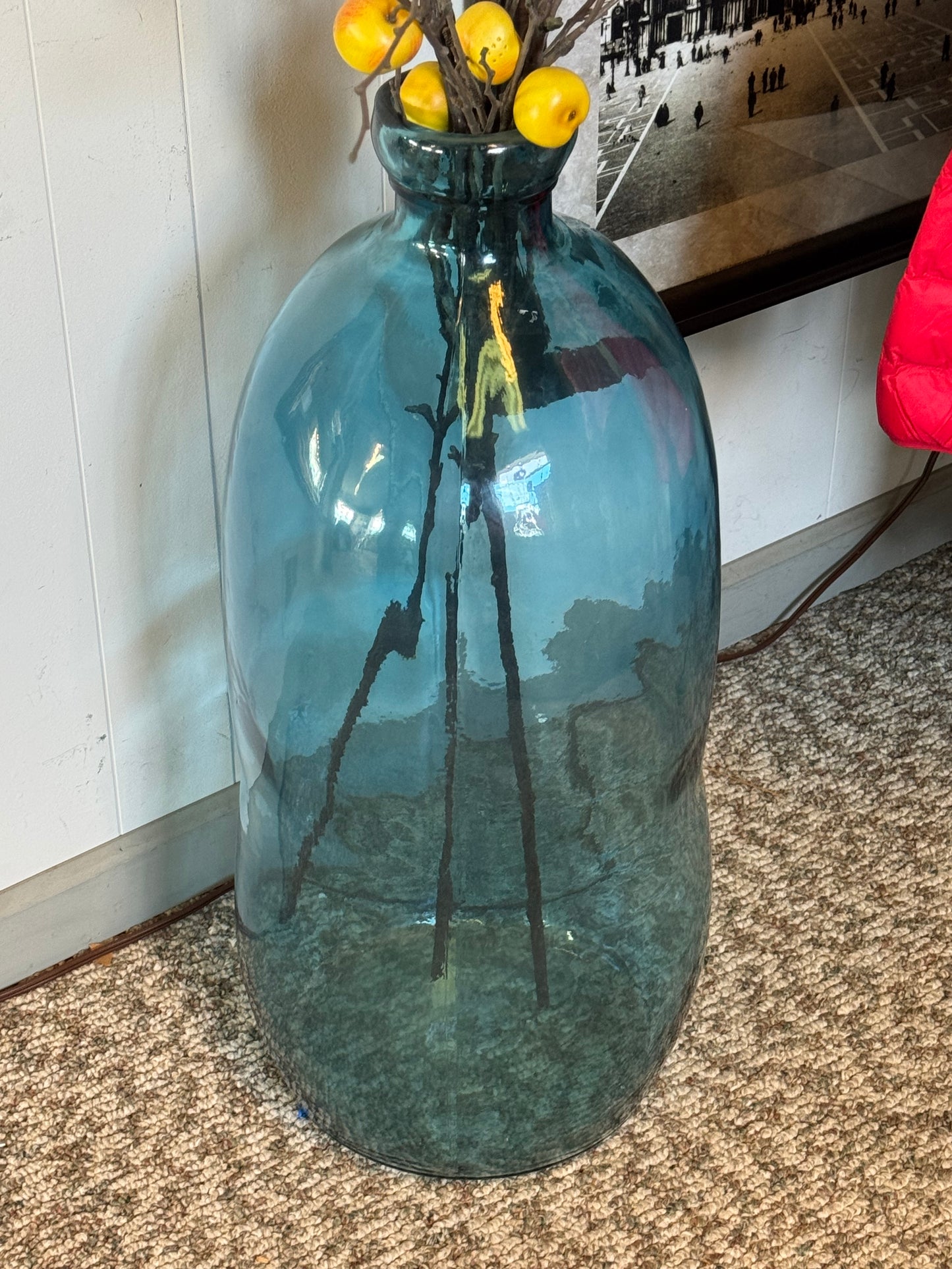Large Tall Hand-Blown Glass Jar/Vase