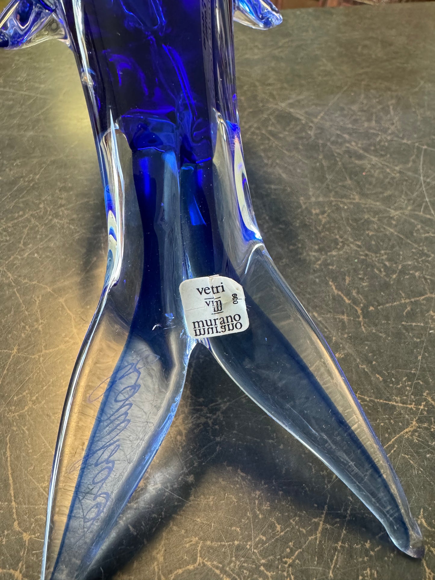 Large Art Glass Murano Dolphin