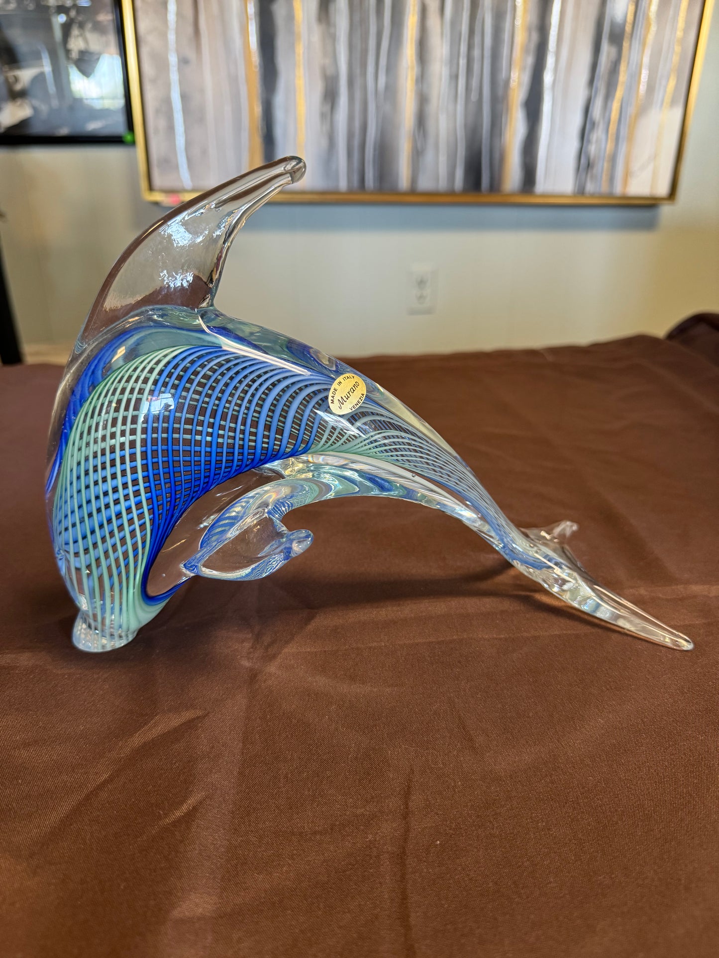 Hand-Blown Murano Glass Dolphin