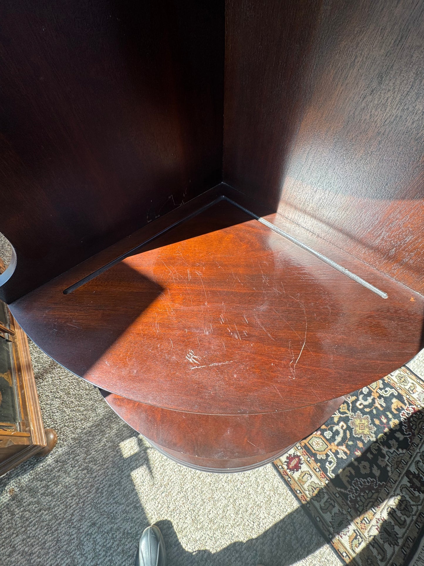 Mahogany Six-Tier Corner Shelf