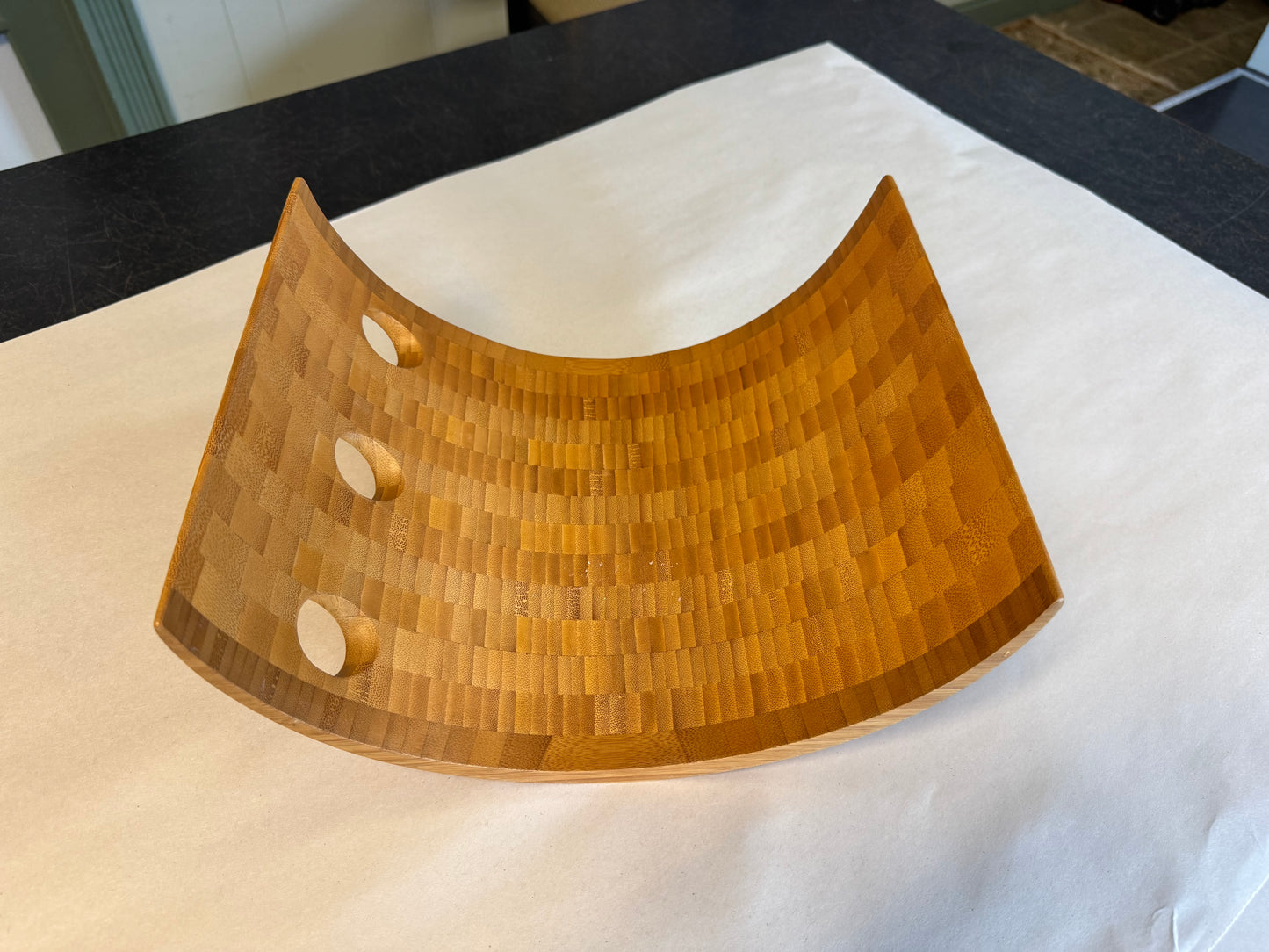 Modern Curved Bamboo Wine Rack