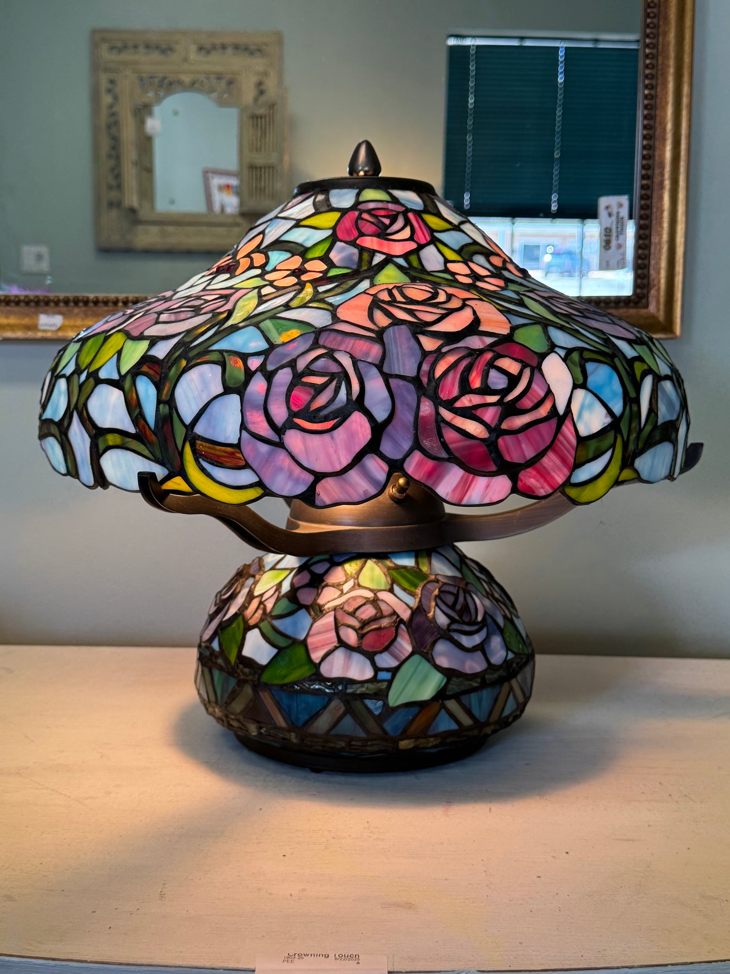Rose Stained Glass Lamp