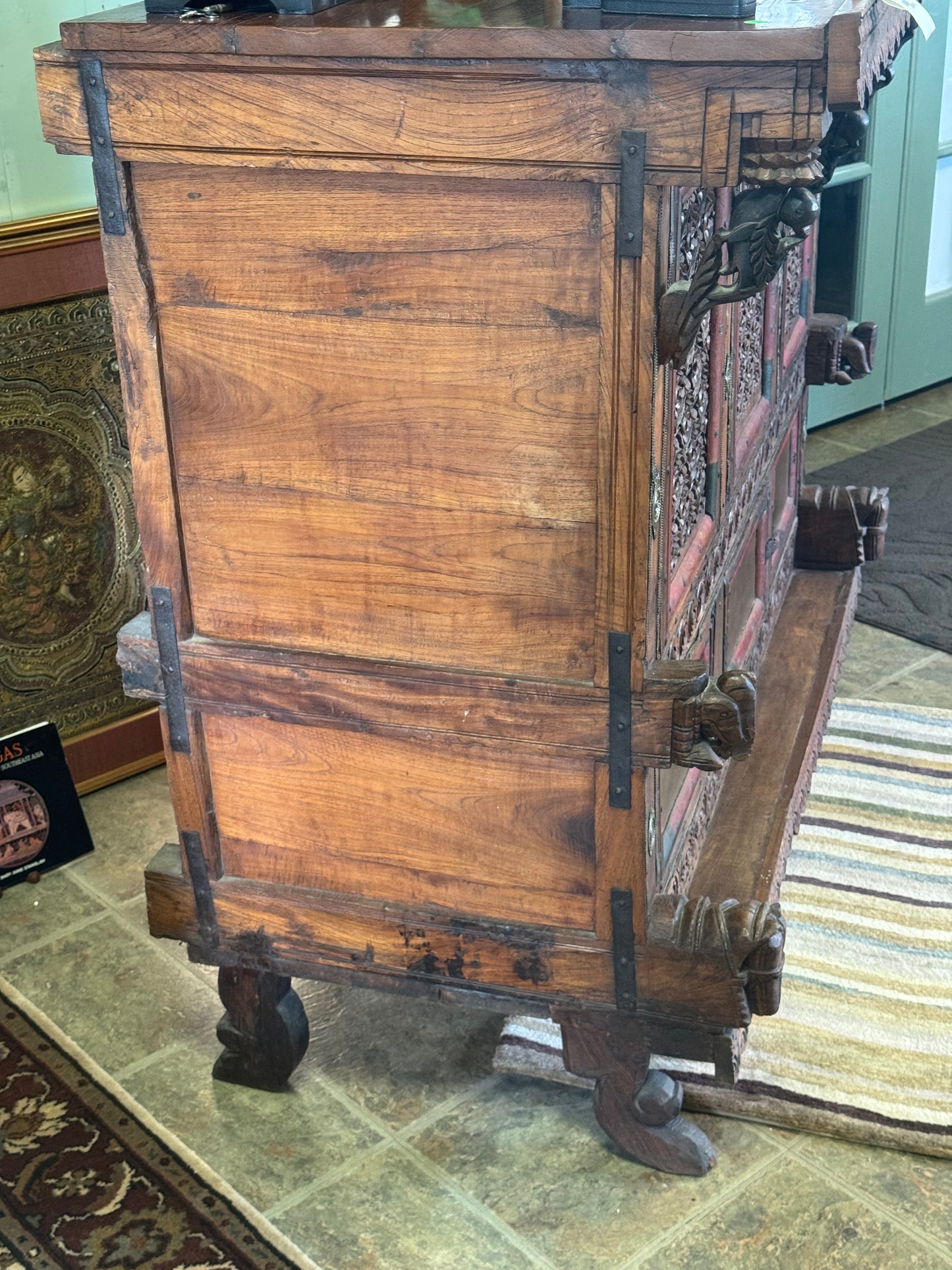 Finely Carved Antique Indian Wedding Chest