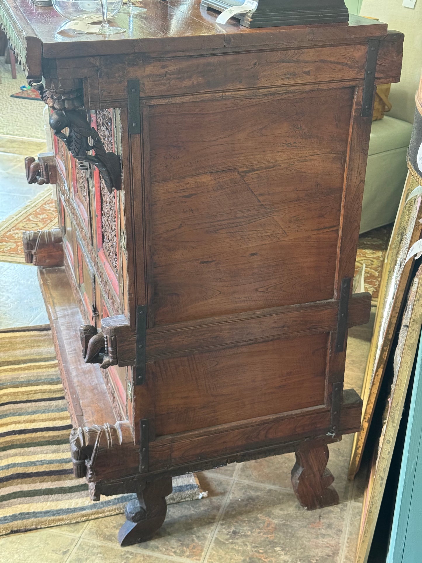 Finely Carved Antique Indian Wedding Chest