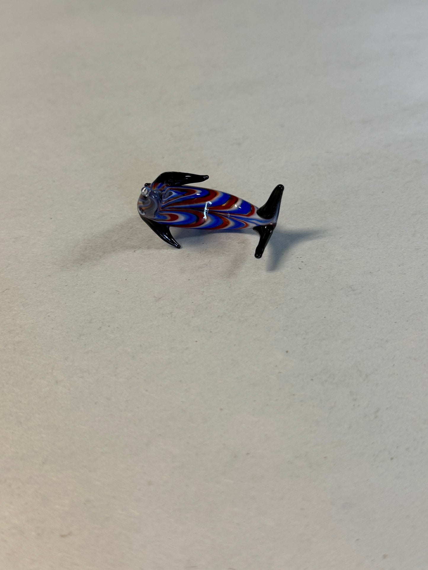 Set of Four Hand-Blown Miniature Art Glass Dolphins