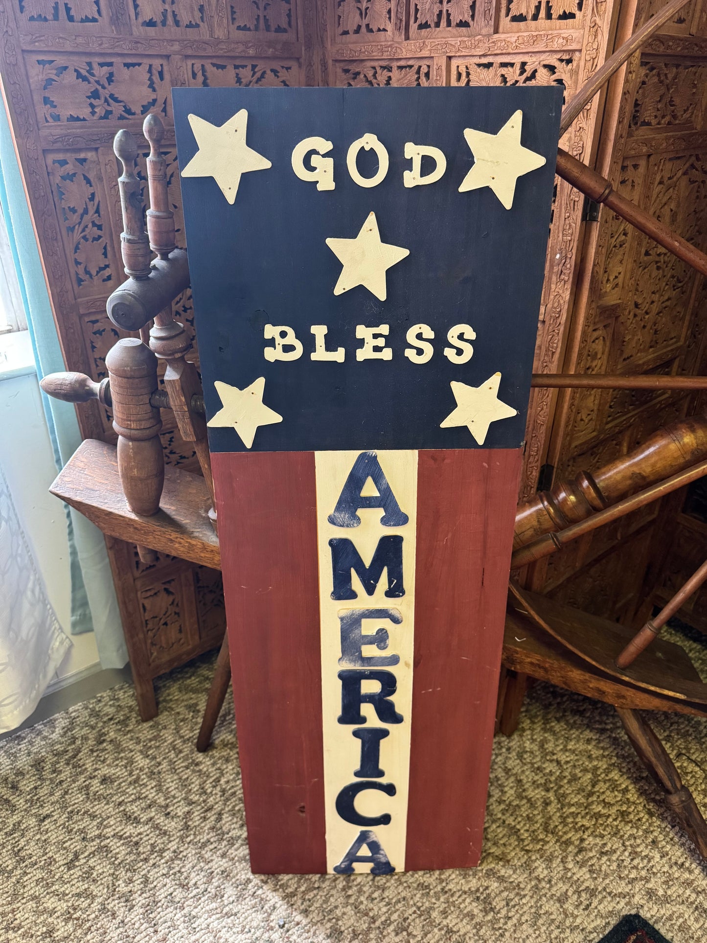 Wooden "God Bless America" Sign