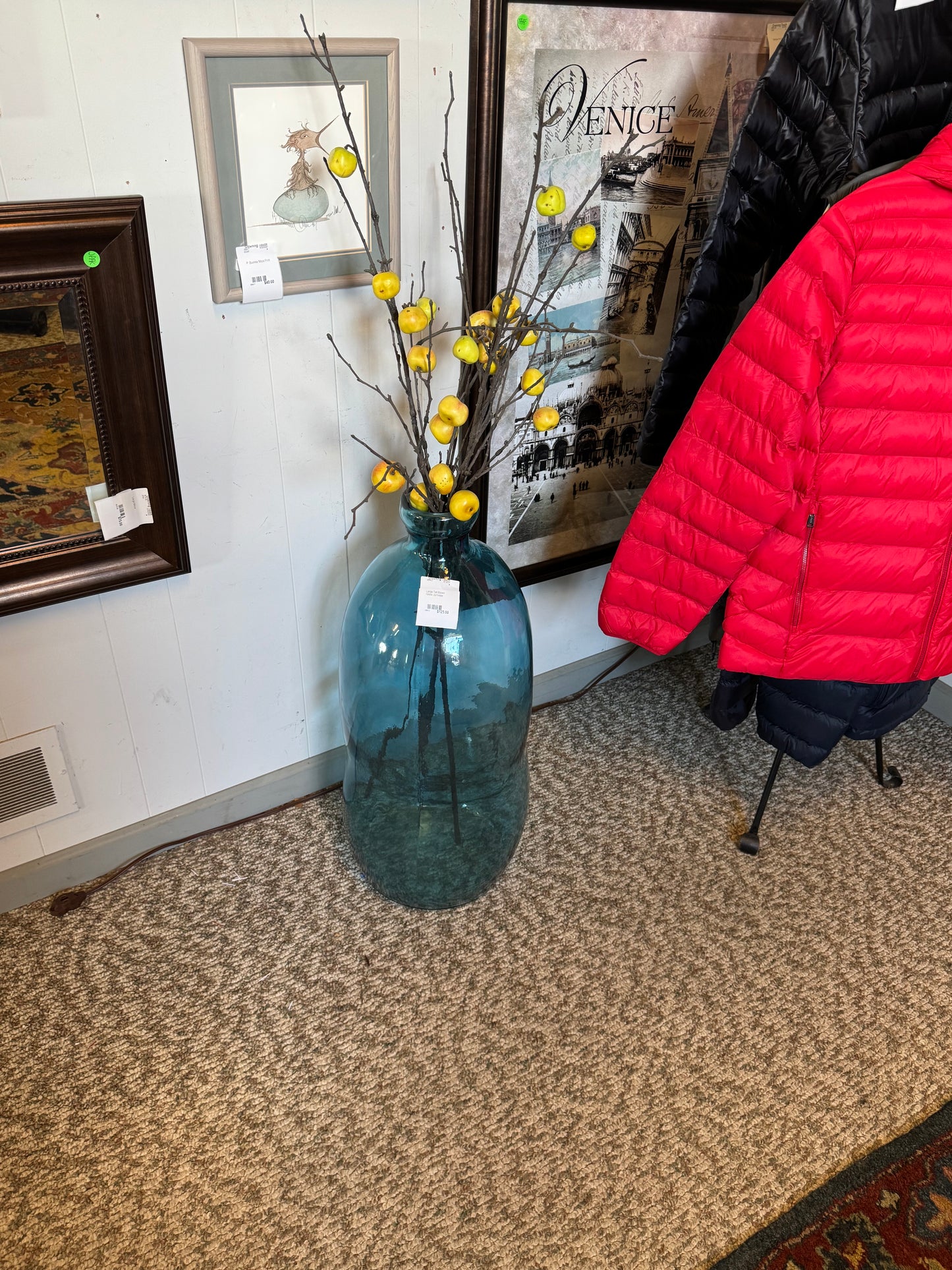 Large Tall Hand-Blown Glass Jar/Vase