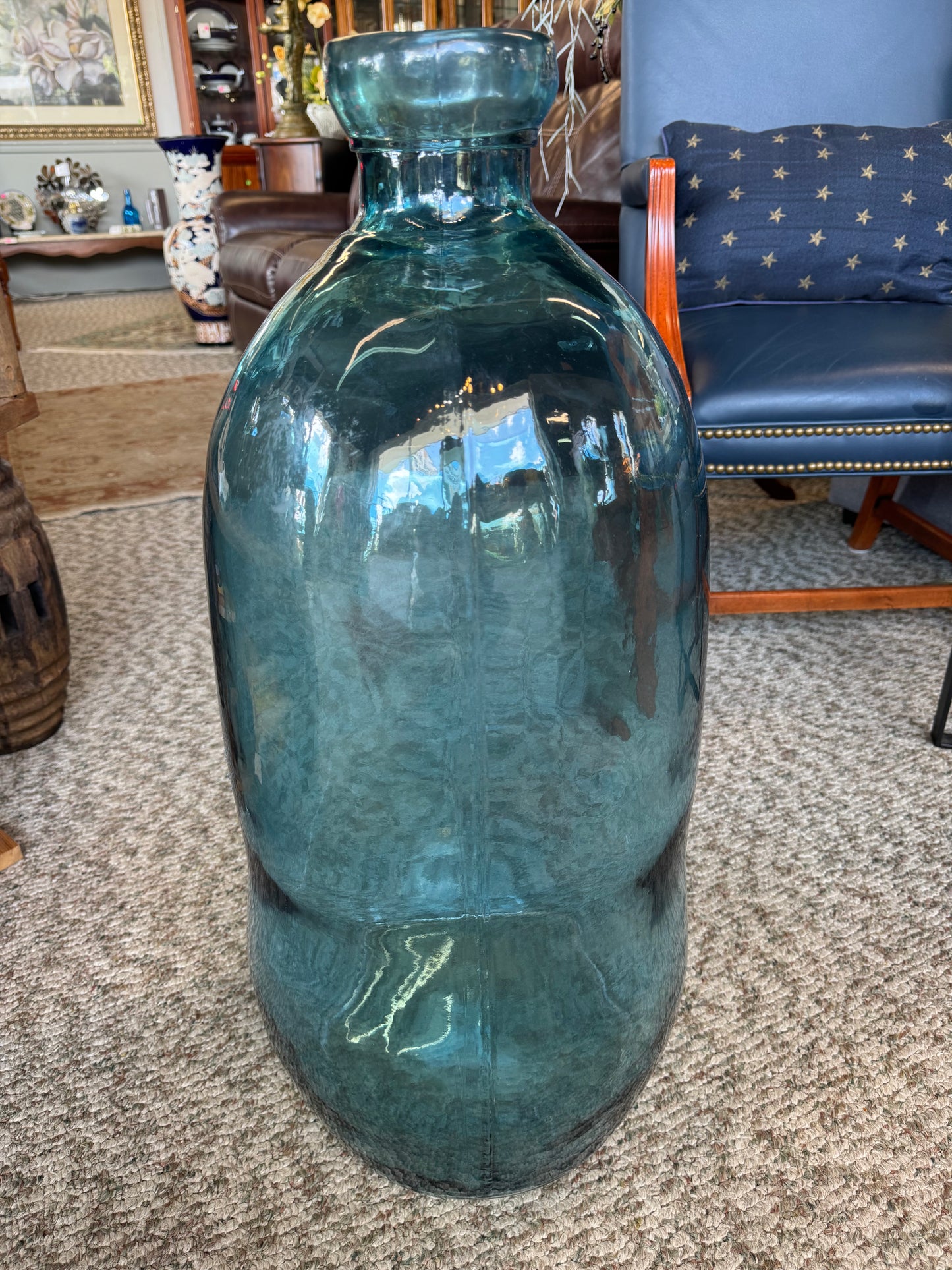Large Tall Hand-Blown Glass Jar/Vase
