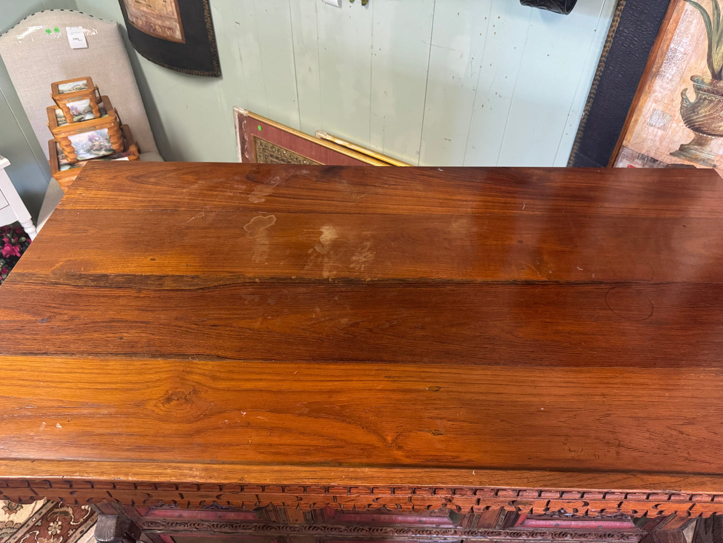 Finely Carved Antique Indian Wedding Chest