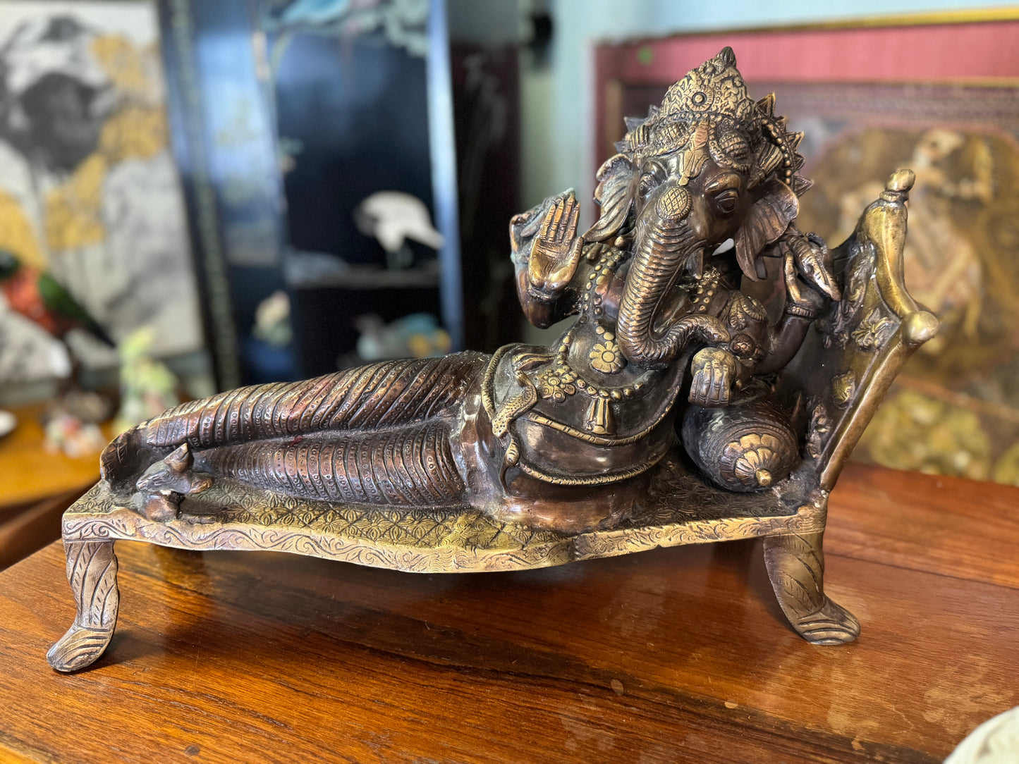 Ganesha Elephant Bronze and Brass Sculpture