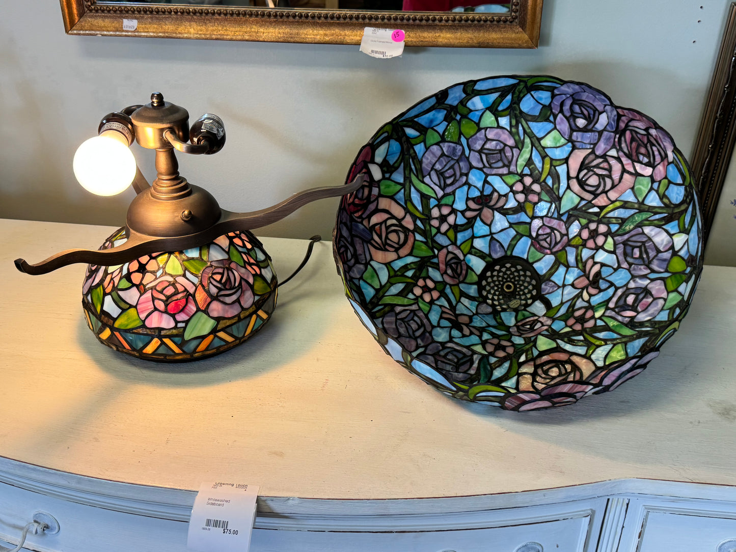 Rose Stained Glass Lamp