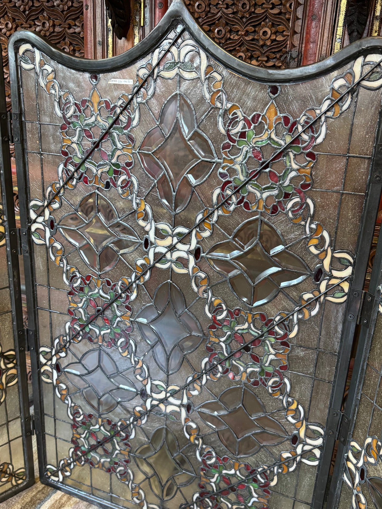 Meyda Tiffany Victorian Beveled Folding Fireplace Screen