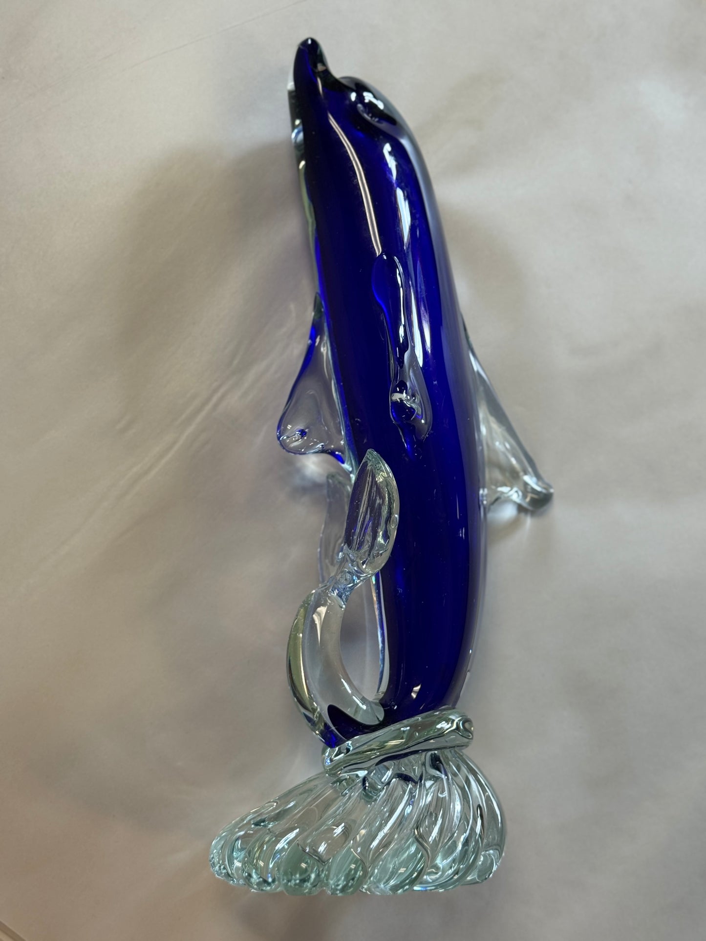 Murano Glass Cobalt Blue Dolphin Figurine