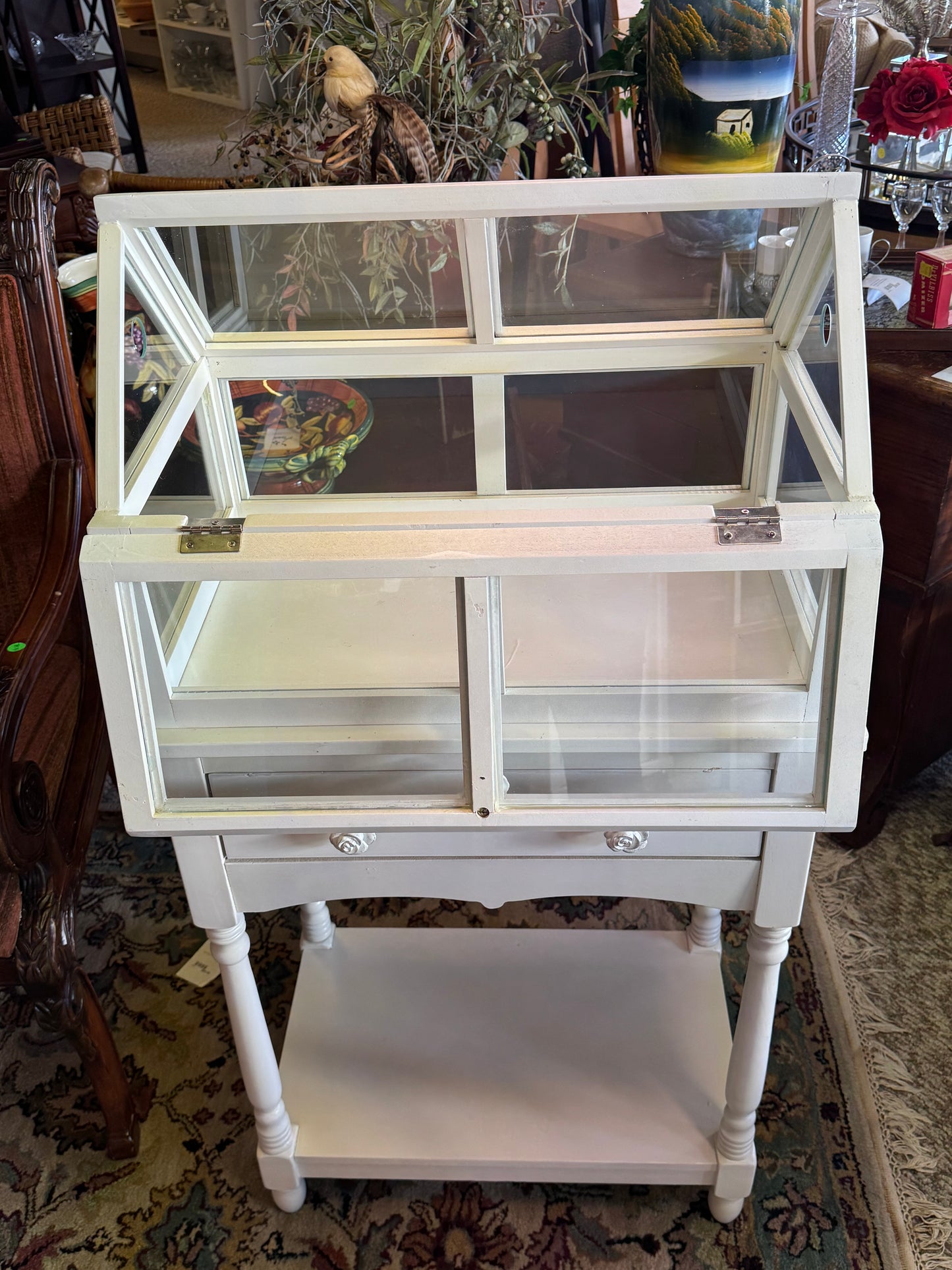 White Terrarium Table