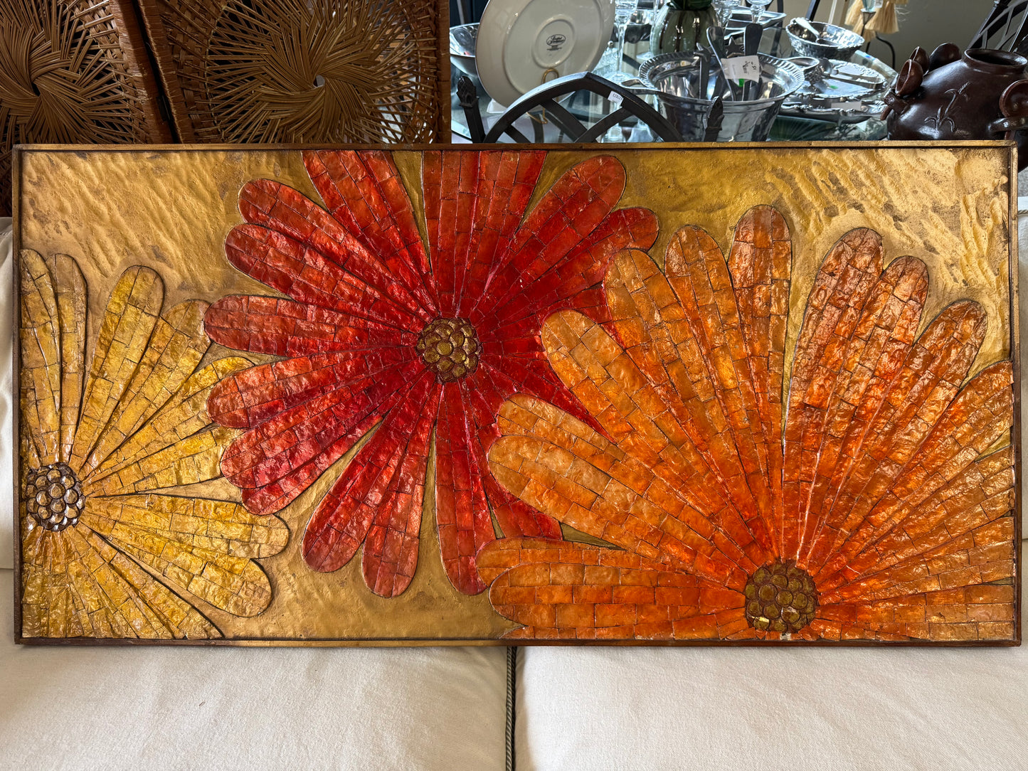 Large Wooden Floral Wall Art