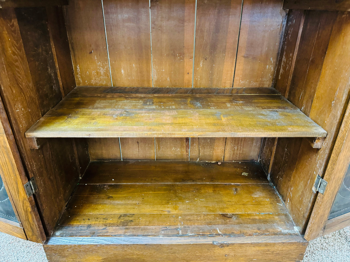 Antique Pie Safe With Push Tin Primitive Star Doors