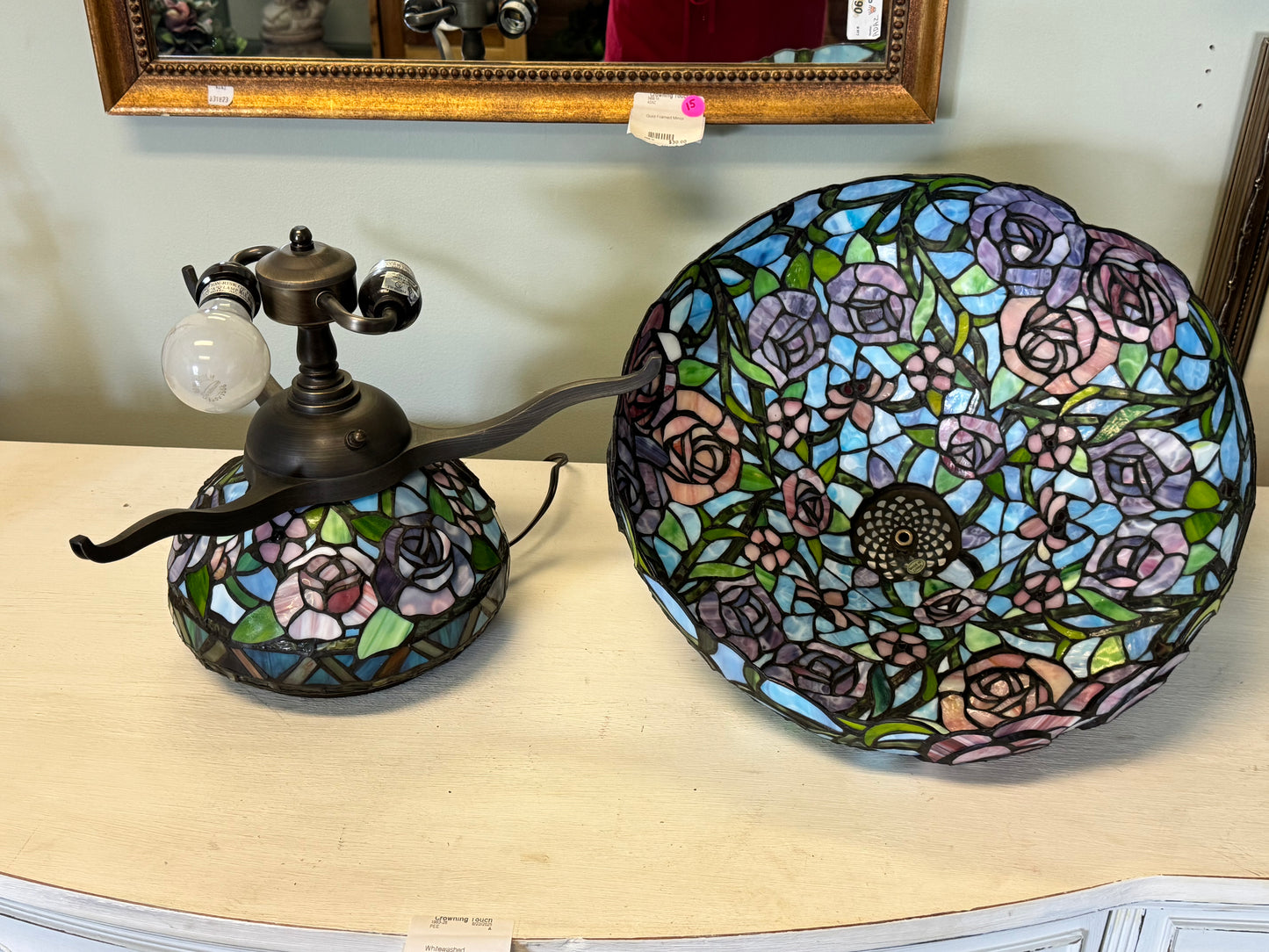 Rose Stained Glass Lamp