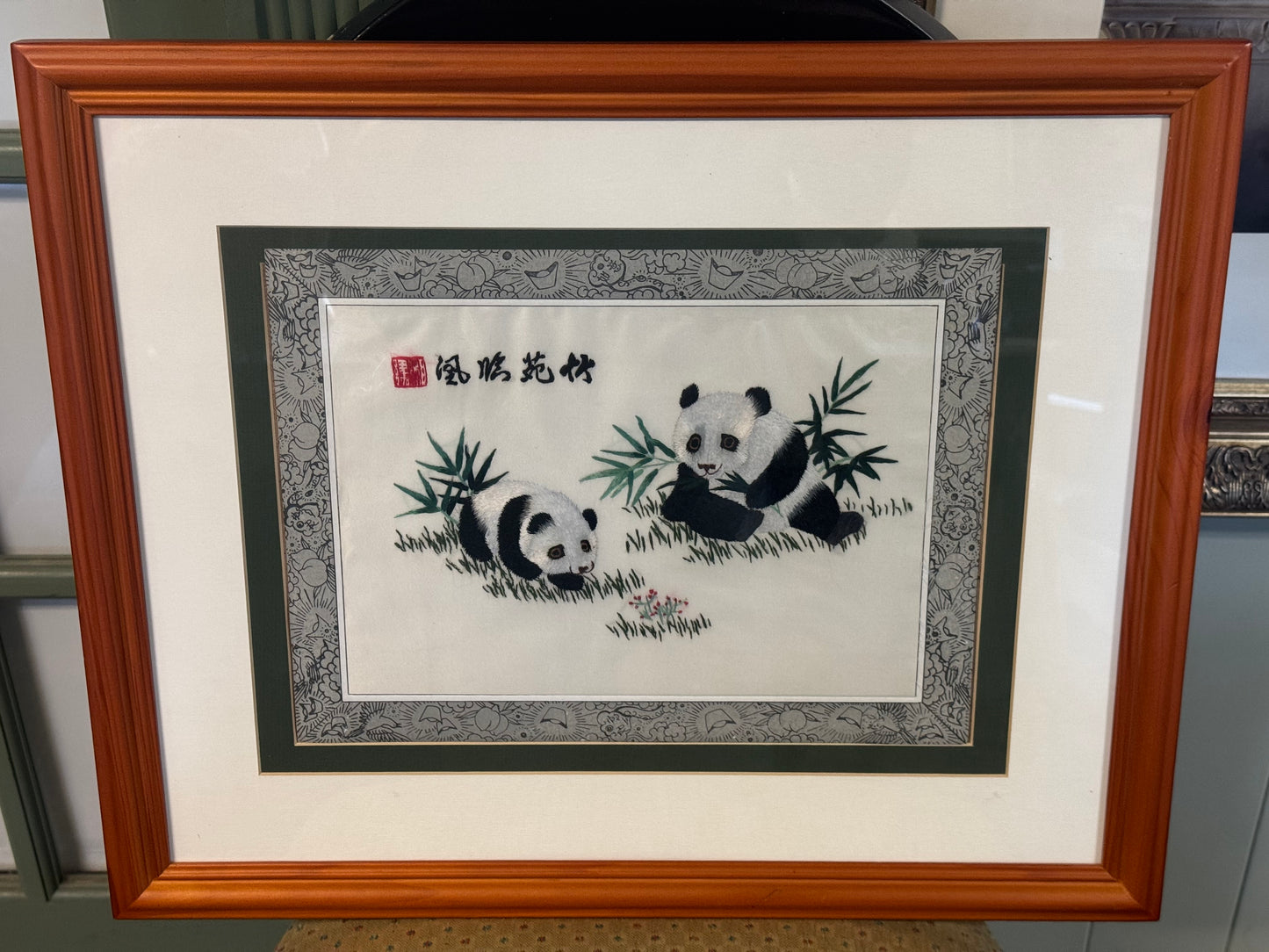 Chinese Embroidery On Silk Framed Art