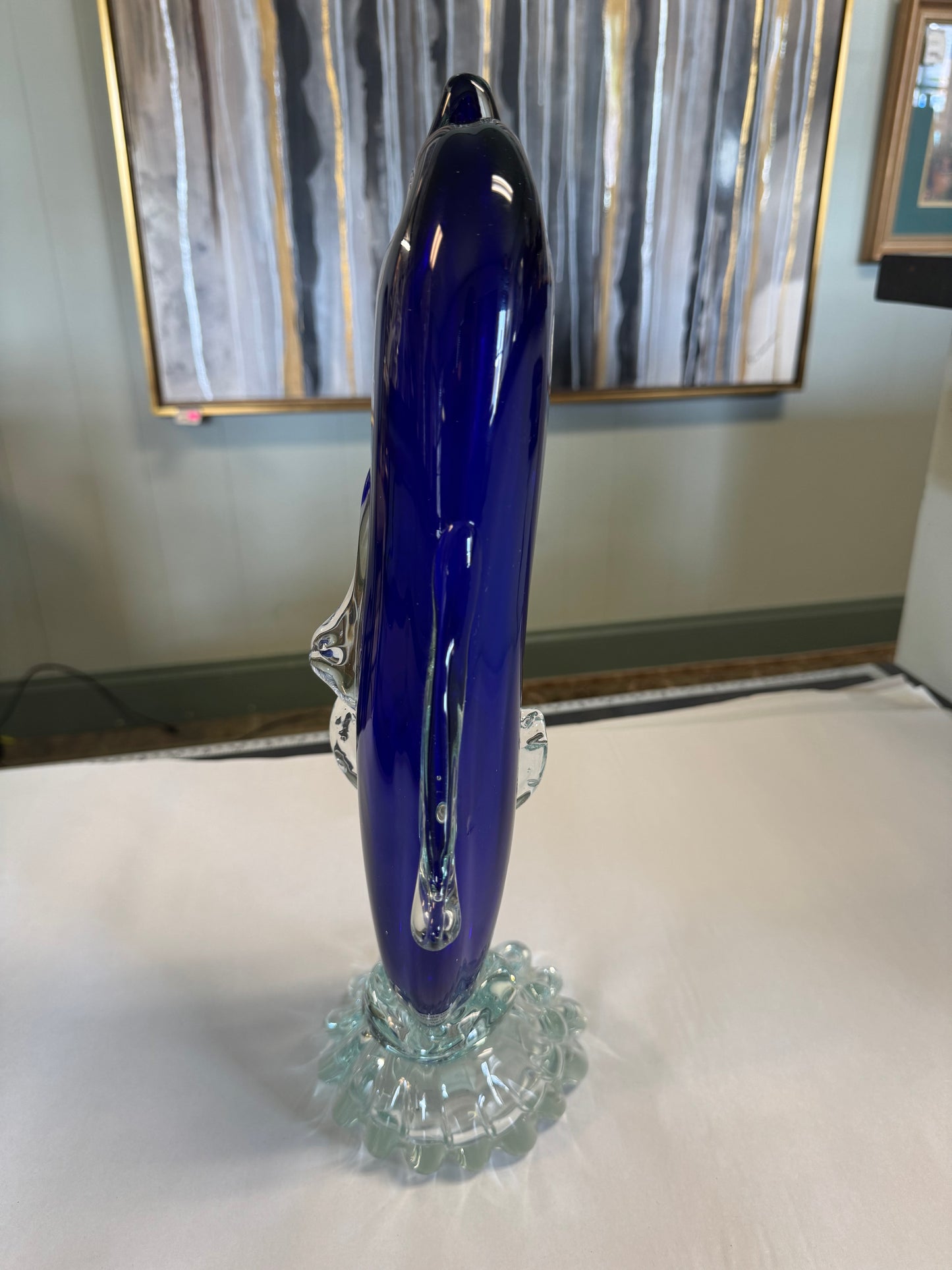Murano Glass Cobalt Blue Dolphin Figurine