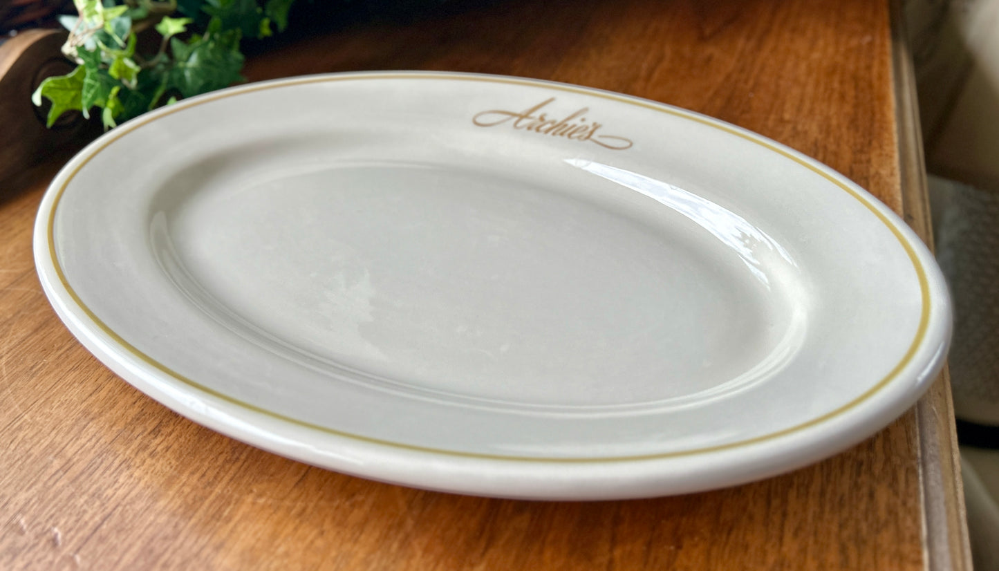 Archie's Lobster House Platter, of Roanoke, VA Mid Century Seafood Restaurant Ware