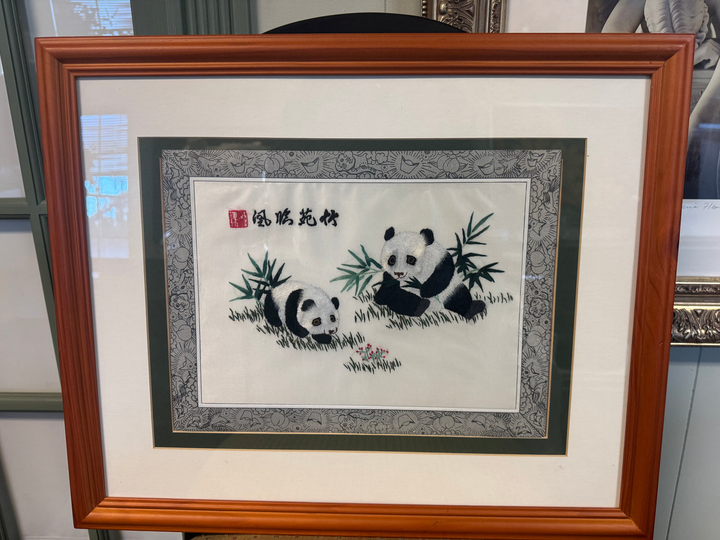 Chinese Embroidery On Silk Framed Art