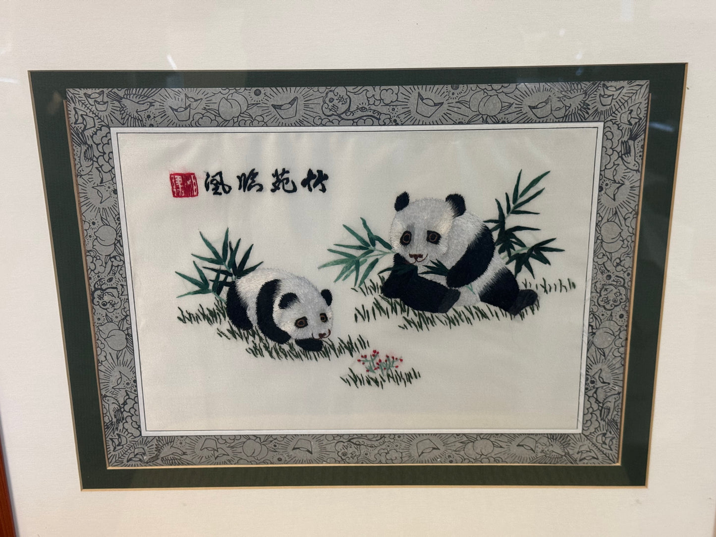 Chinese Embroidery On Silk Framed Art