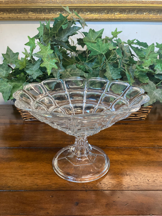 Cut Glass Footed Dish