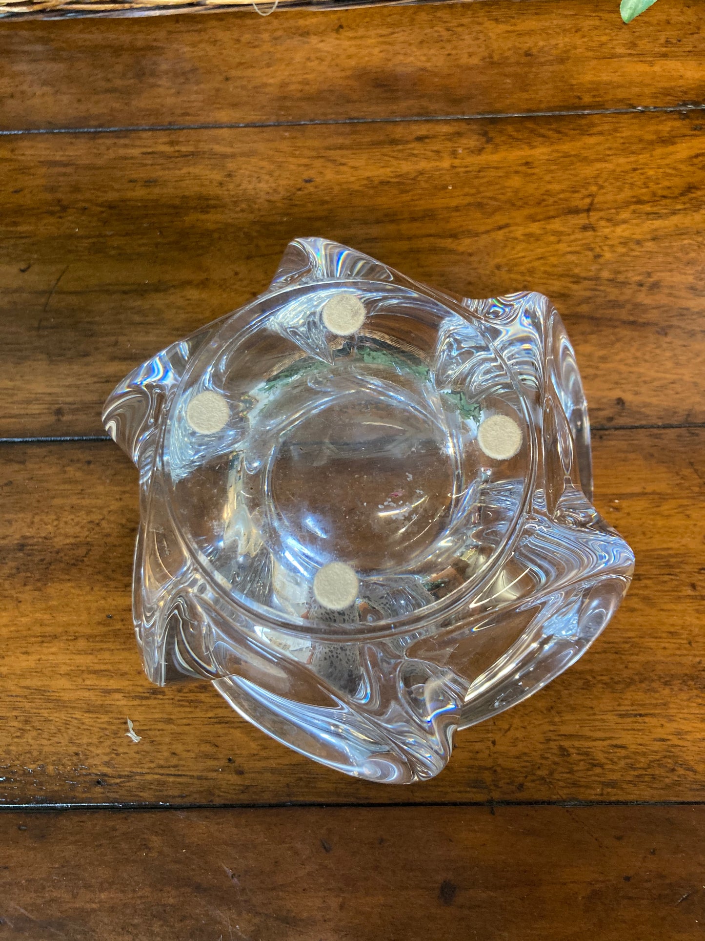 Vintage MCM Art Vannes-le-Châtel France Crystal Wave Centerpiece Bowl