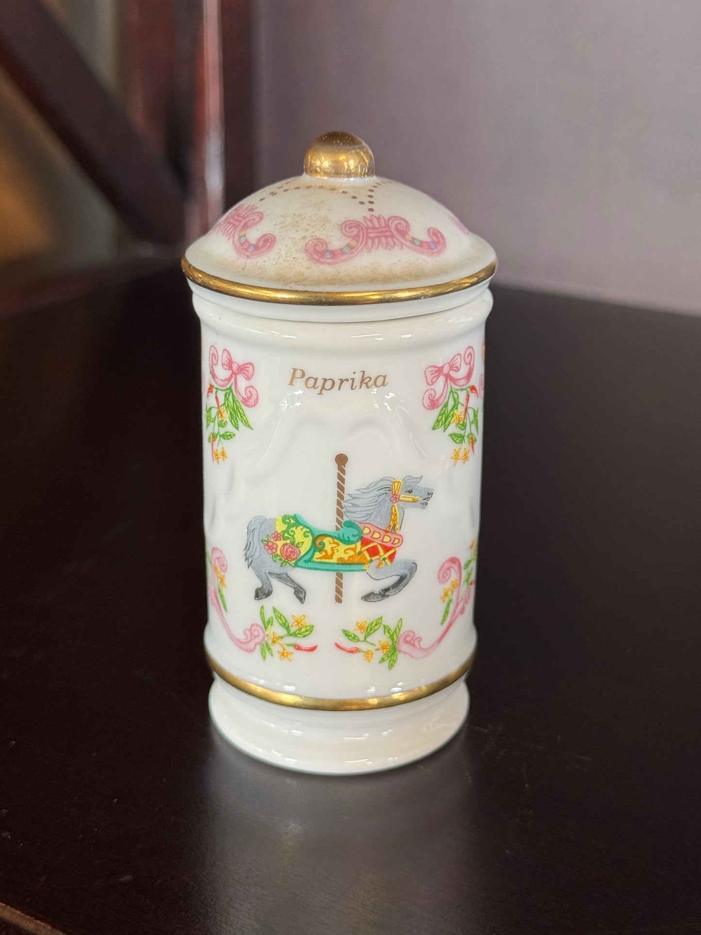 Set Of Ten Lenox Carousel Spice Jars