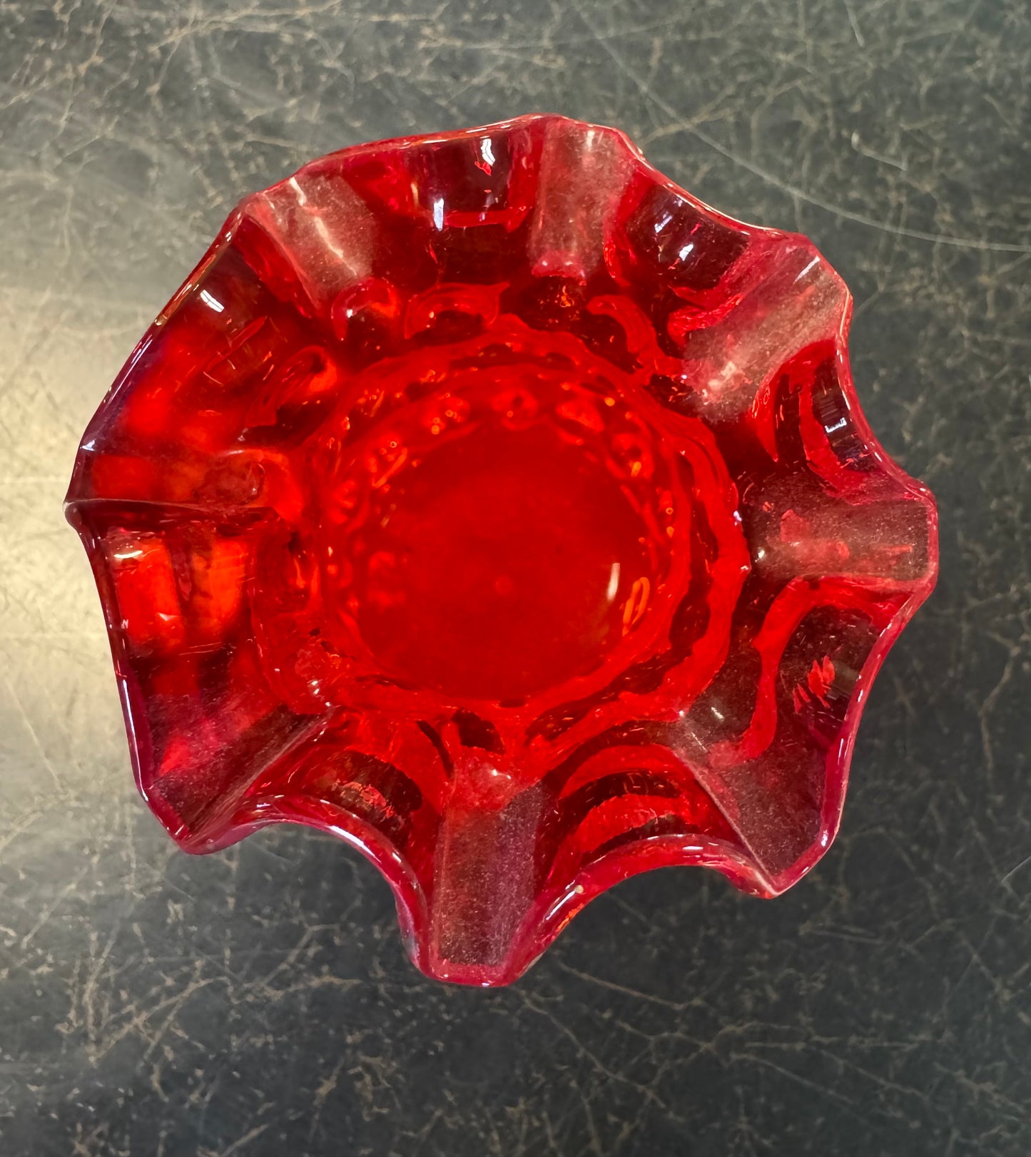 Red Hobnail Vase