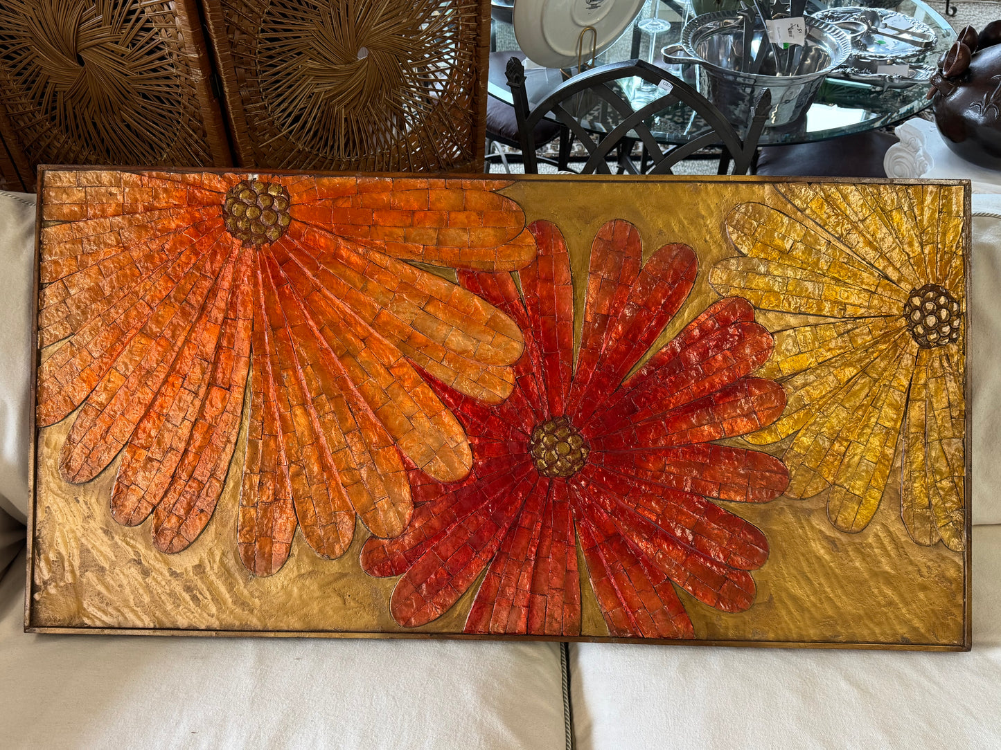 Large Wooden Floral Wall Art