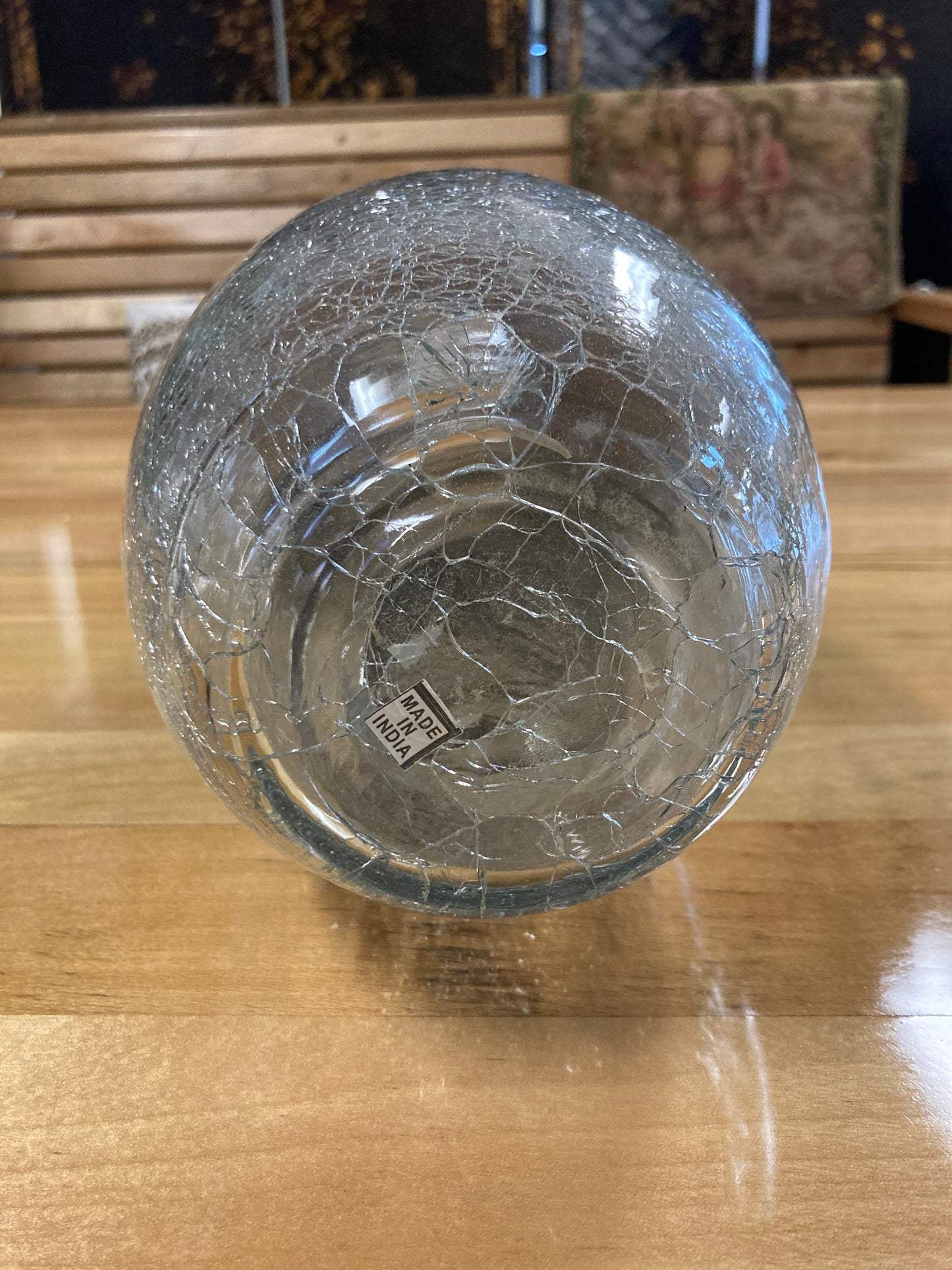 Crackle Art Glass Vase