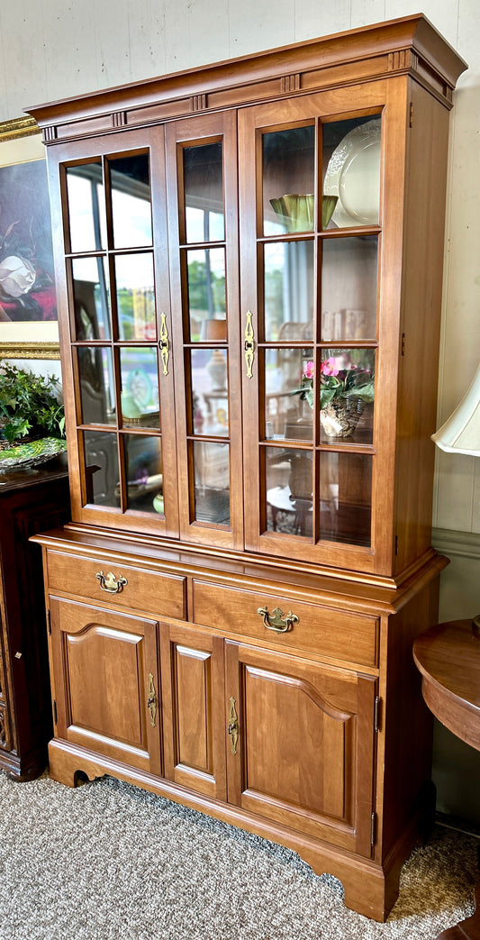 Davis Cabinet Co. Cherry China Hutch, Handcrafted Solid Wood, 84" Tall