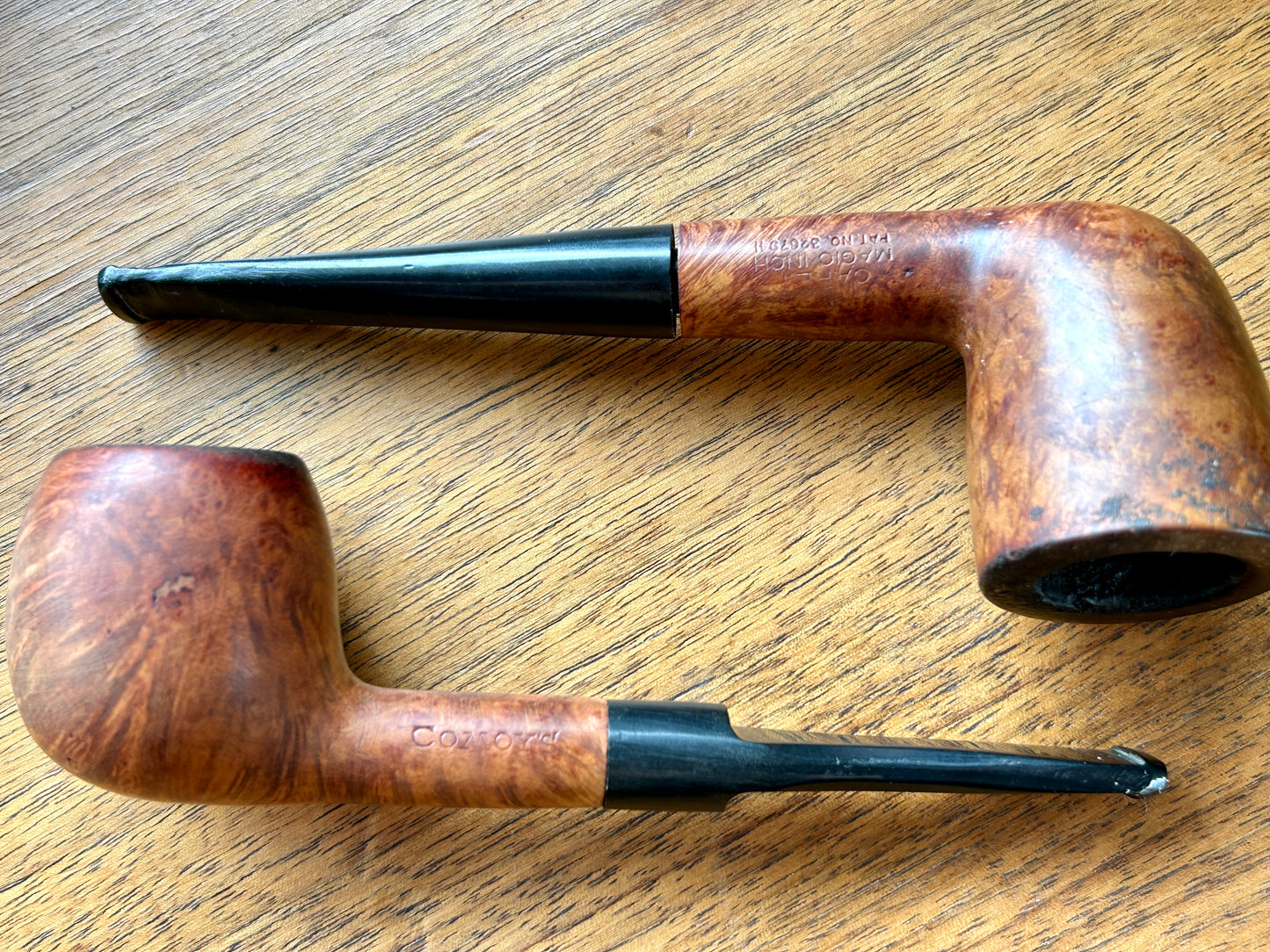 Beautiful, Vintage Pipe Collection w Walnut Decatur Pipe Stand, Walnut, Briar, Meerschaum, Made in England, US, Israel