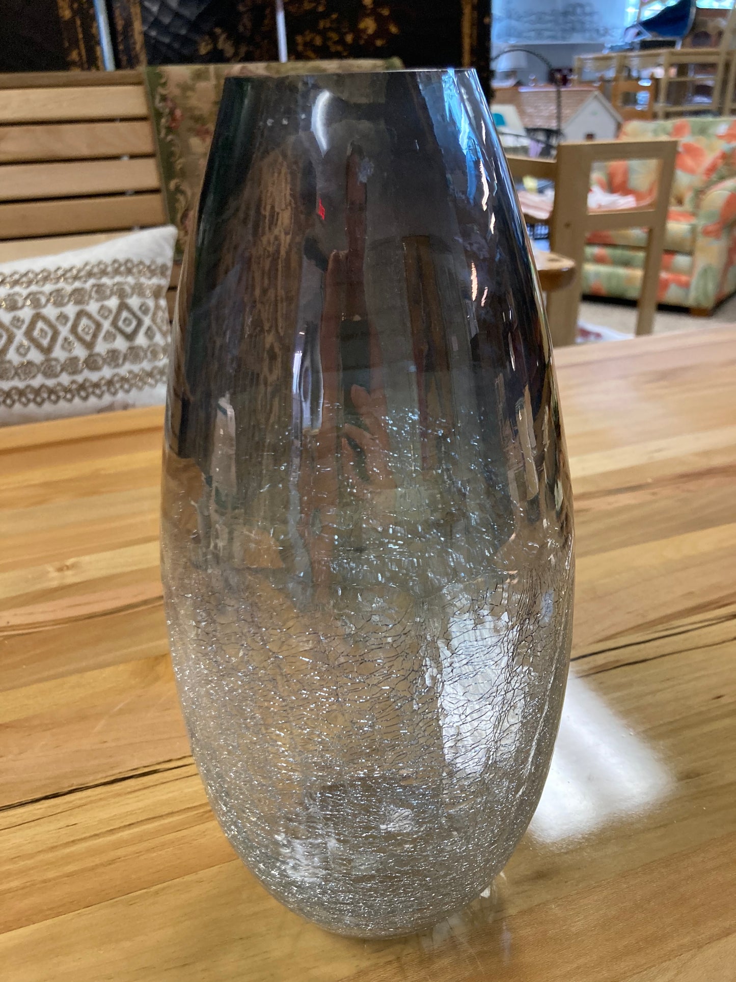 Crackle Art Glass Vase