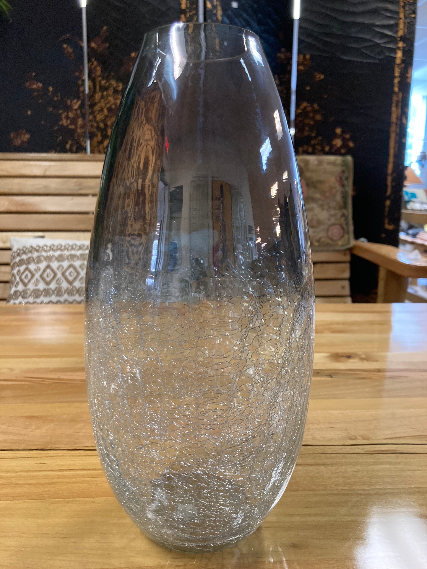 Crackle Art Glass Vase