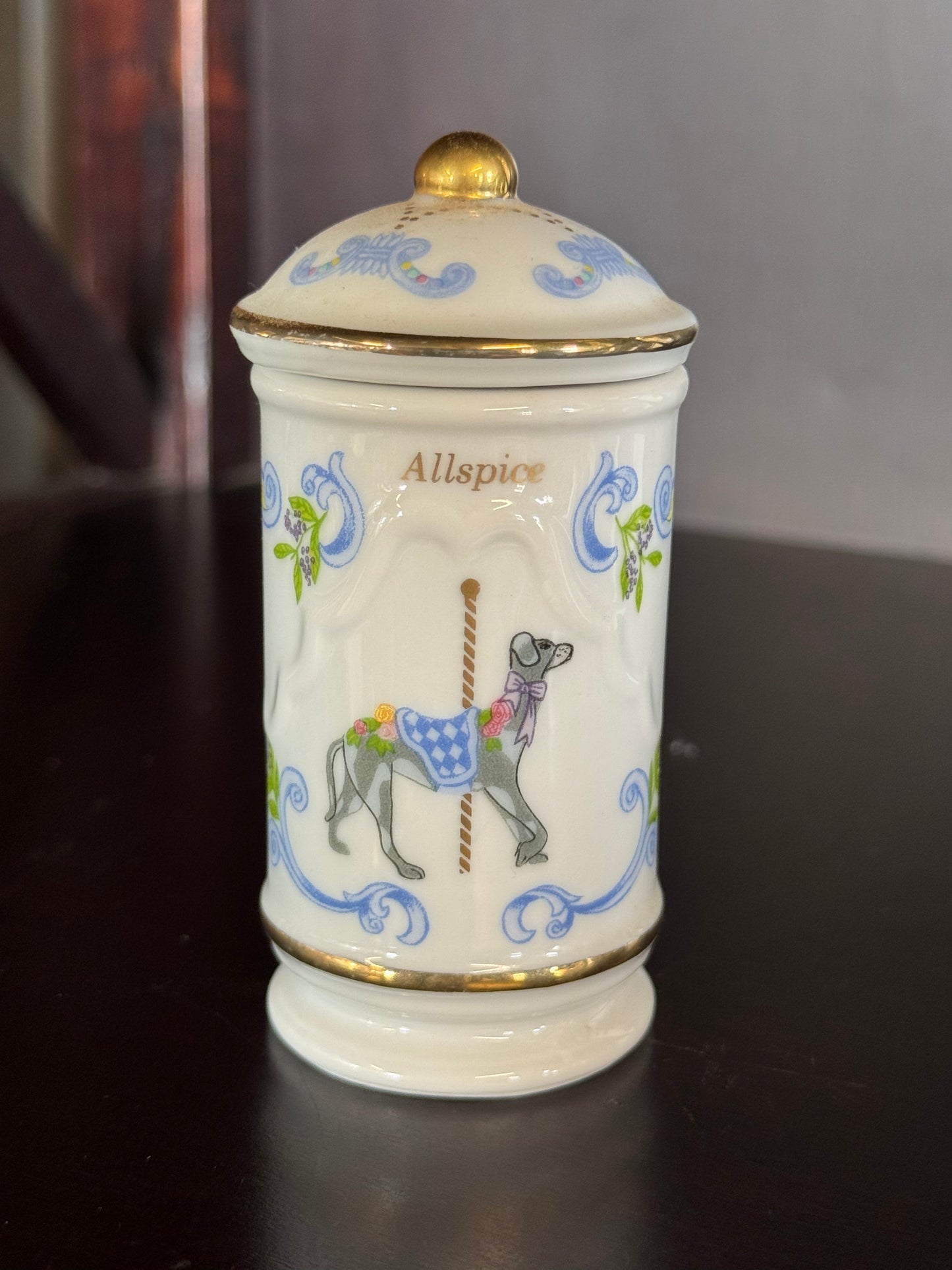 Set Of Ten Lenox Carousel Spice Jars