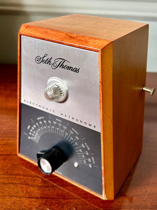 1972 Seth Thomas Music Metronome, Model E962-000, Mahogany Wood Case, Electric